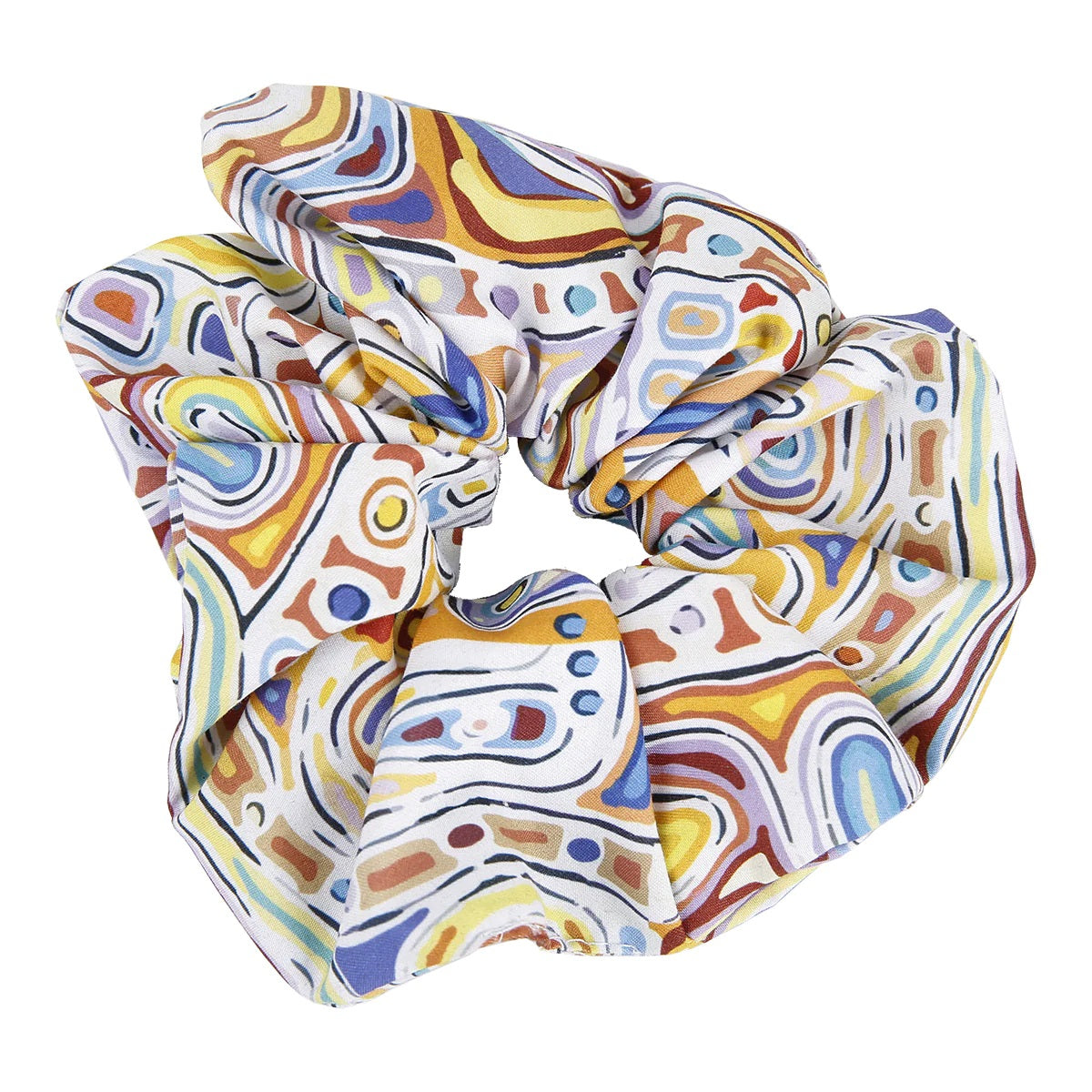 Microfibre Hair Scrunchie - Felicity Robertson Nampitjinpa - Yellow