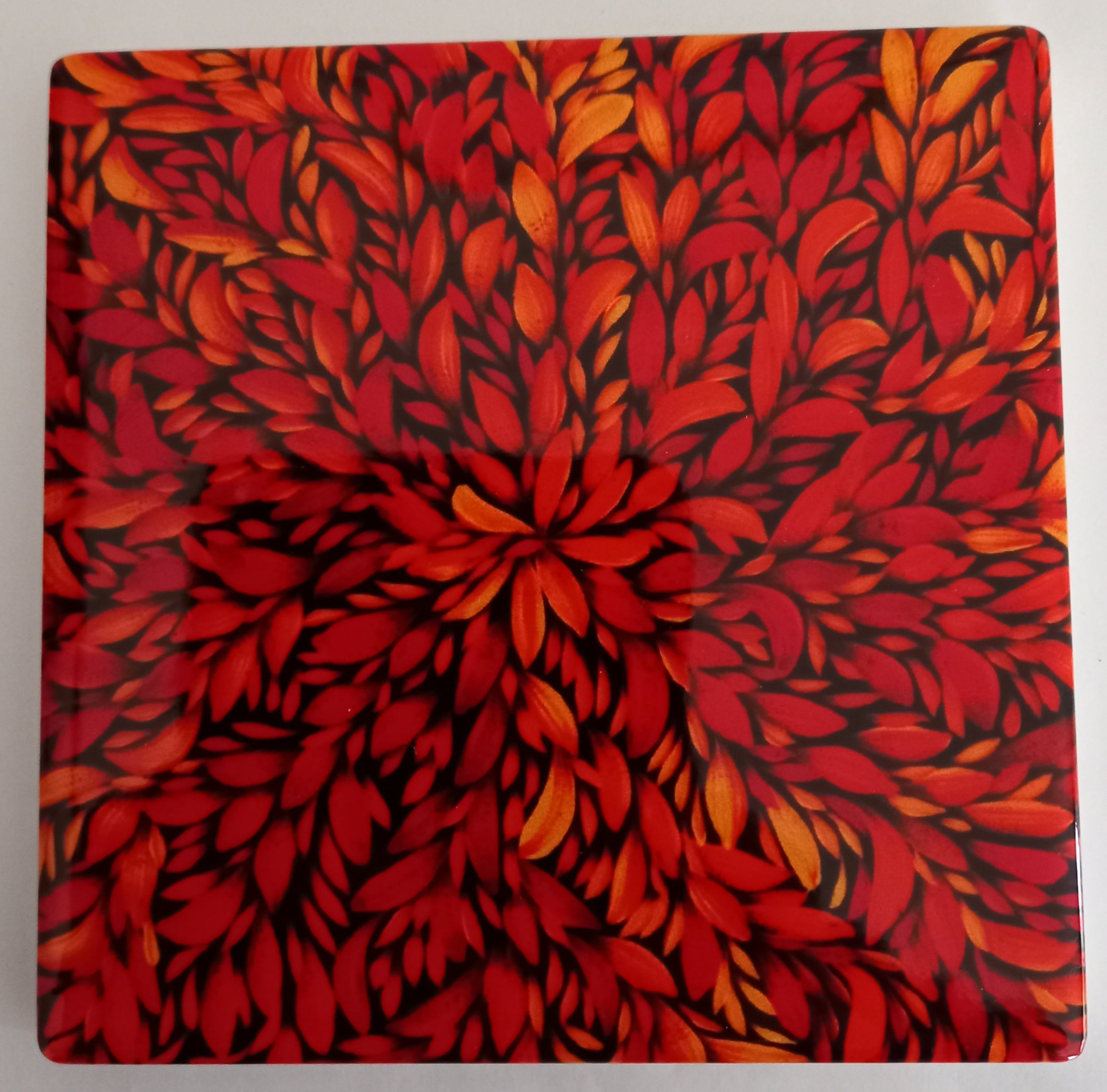 Ceramic Coaster - Louise Numina Napananka - Red Centre