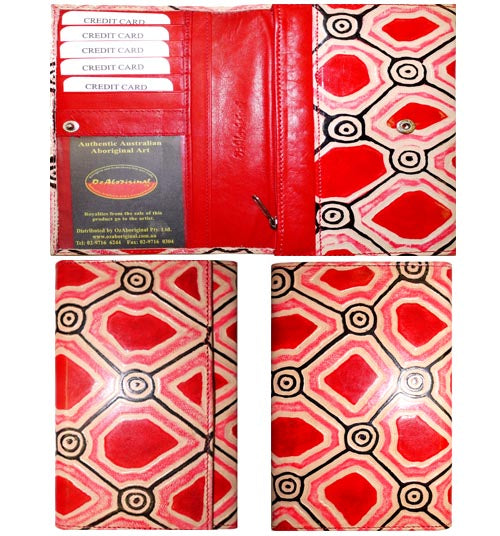 Leather Purse - Kanakiya Tjanyari - Red