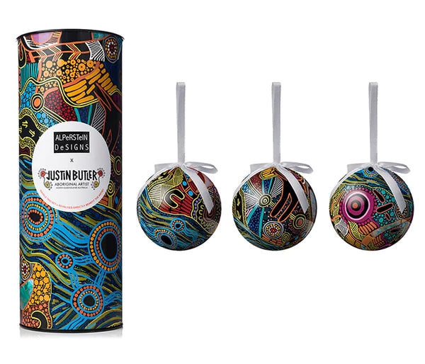 3 Pack Christmas Baubles - Justin Butler