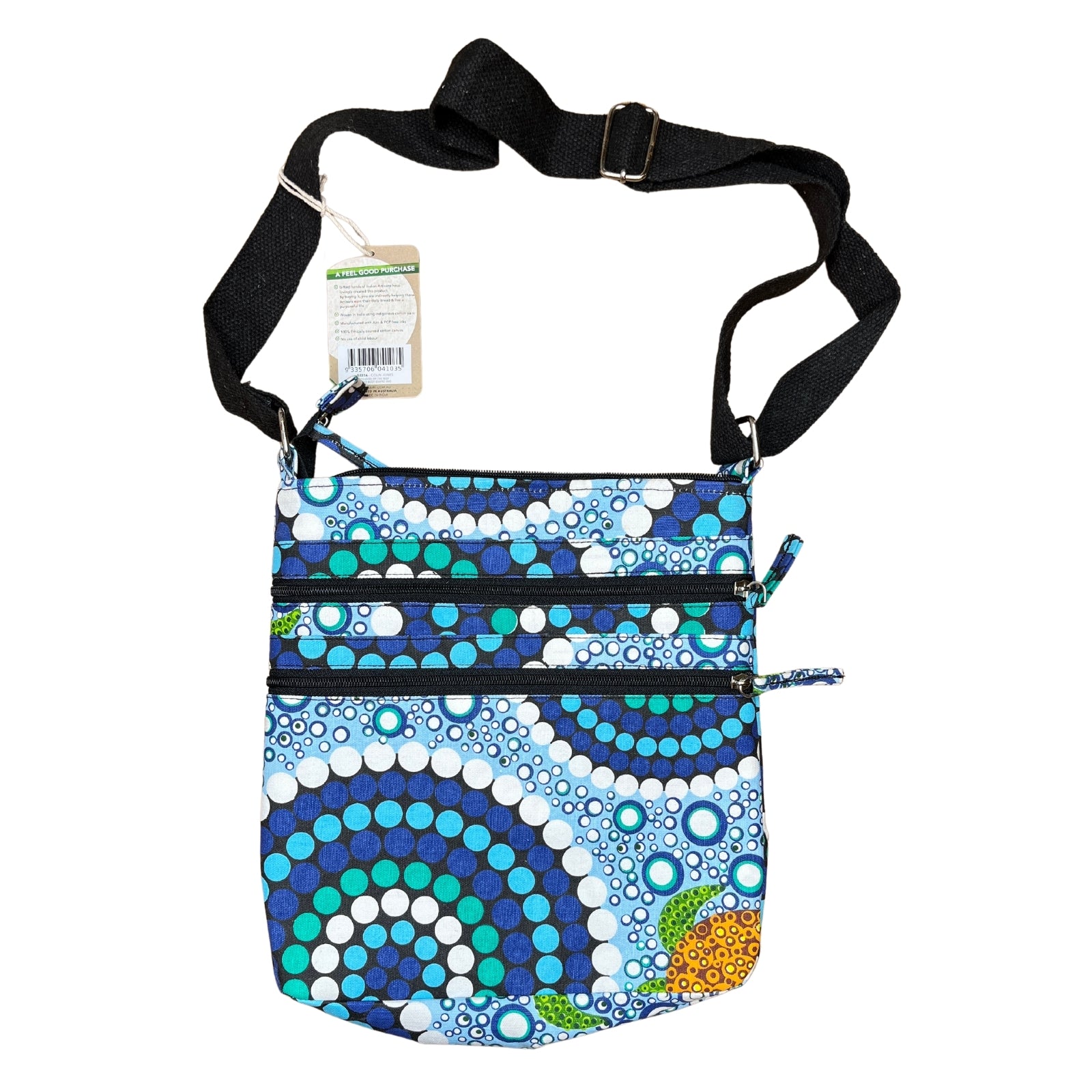 Cross Body Cotton Canvas Bag - Colin Jones - Colours Of The Reef