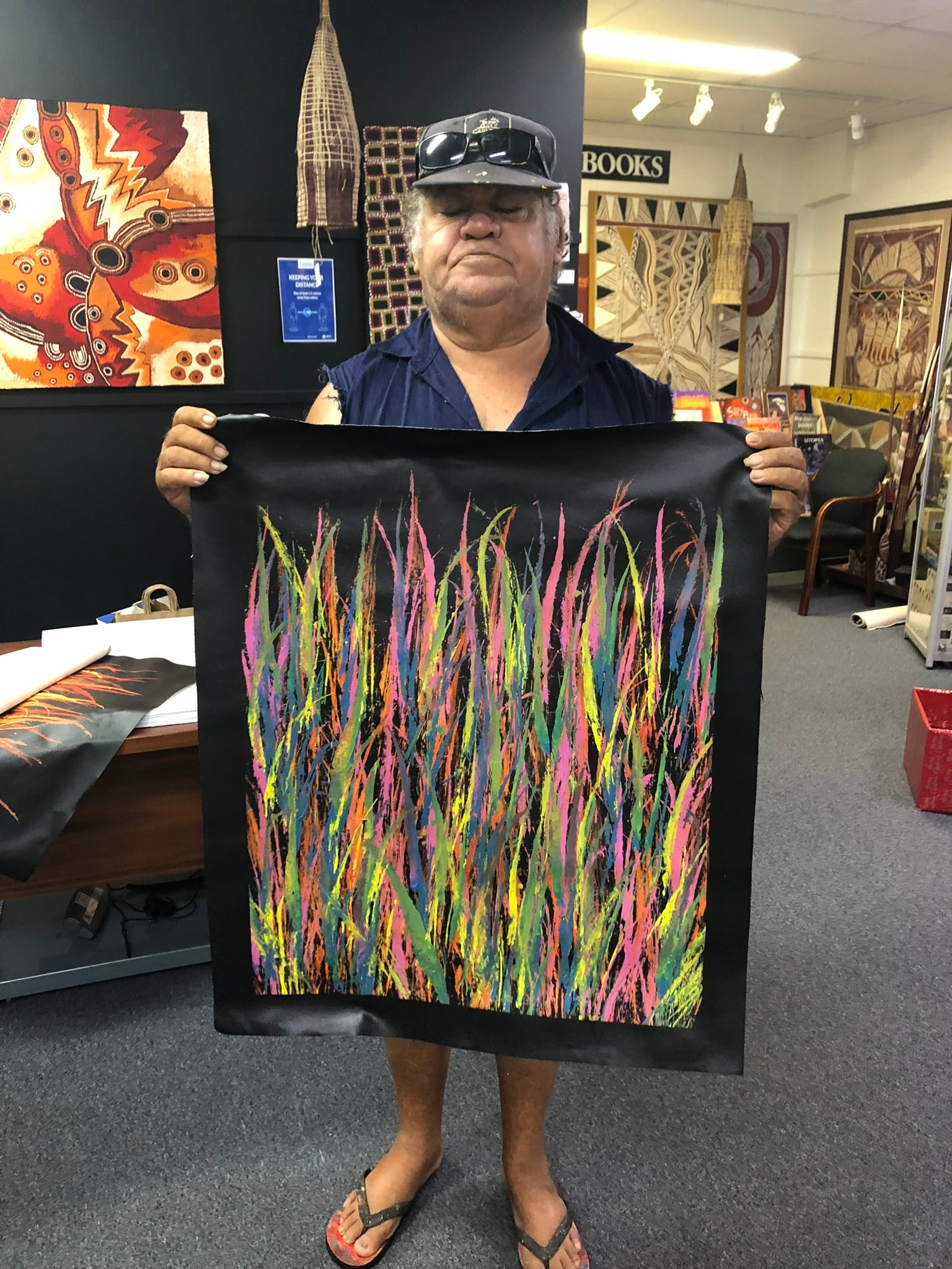 Reggie Sultan - 56x67cm - Bushfire Dreaming .90-1