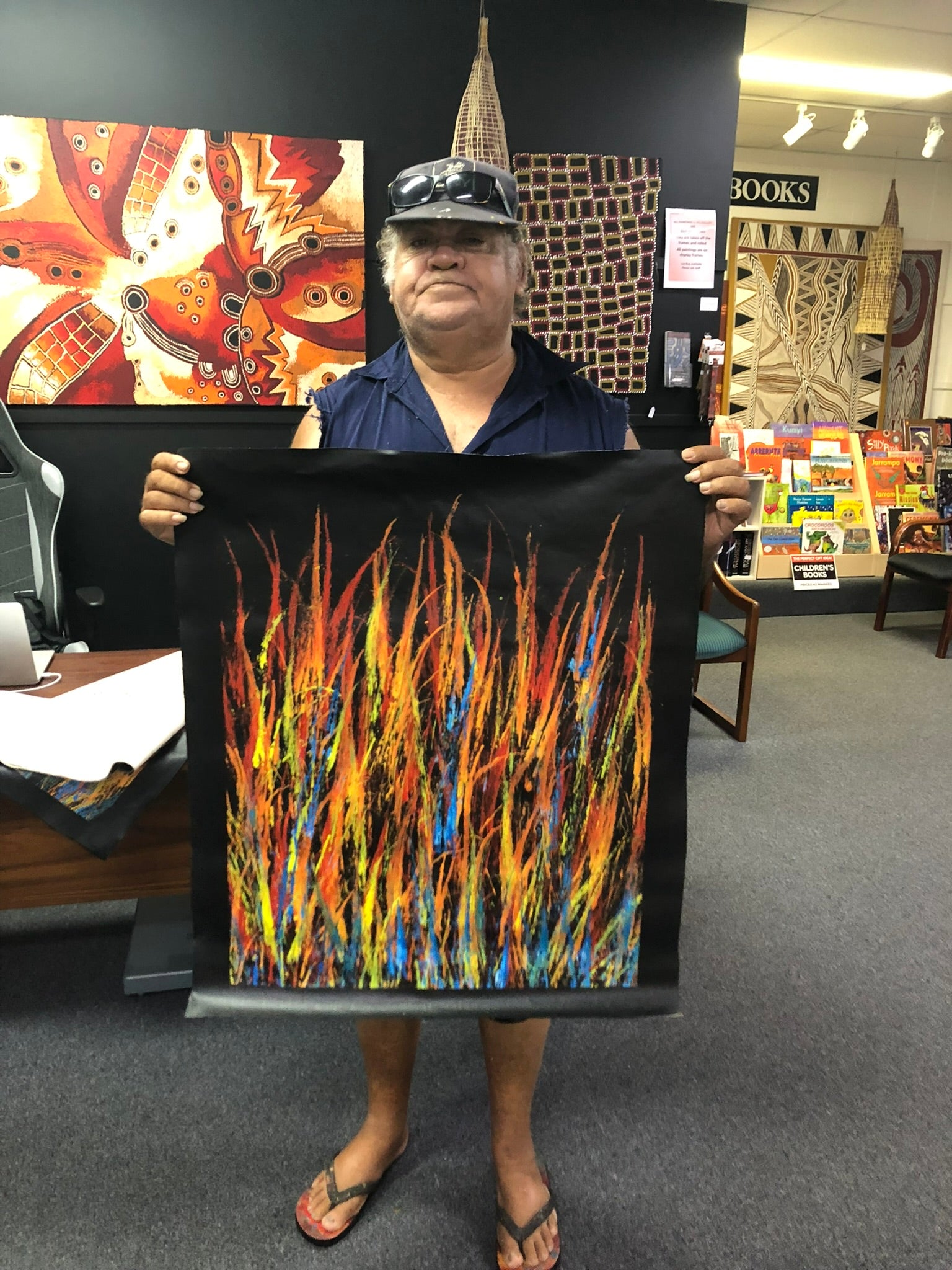Reggie Sultan - 56x68cm - Bushfire Dreaming .90-2