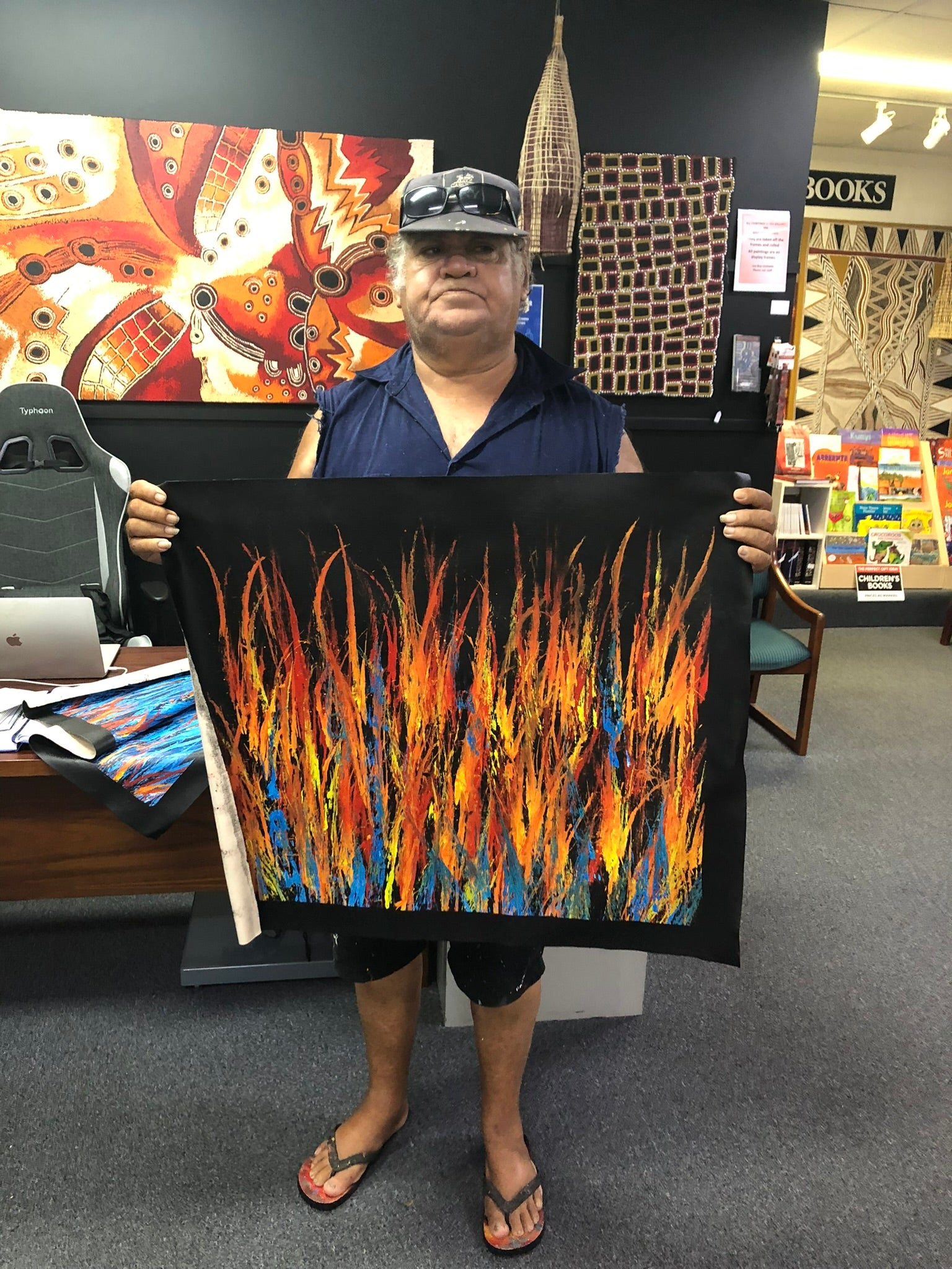 Reggie Sultan - 57x68cm - Bushfire Dreaming .90-3