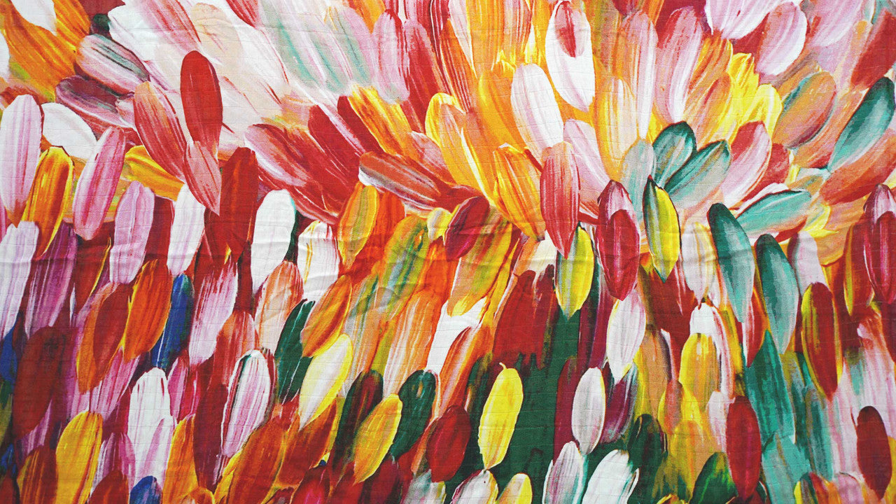 Muslin Swaddle Blanket - Gloria Petyarre