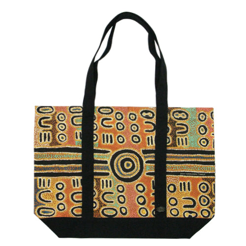 Tote Bag - Biddy Timms - Dreamtime Journey (Tan/Black)