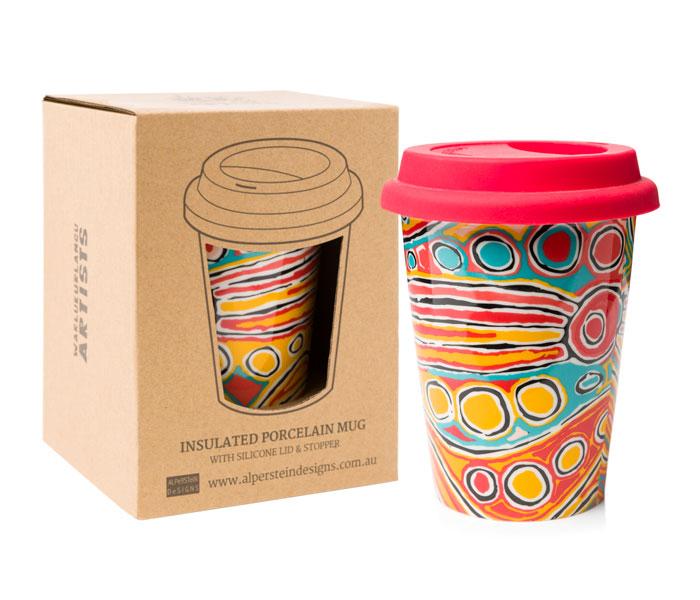 Travel Mug - Judy Watson - Red