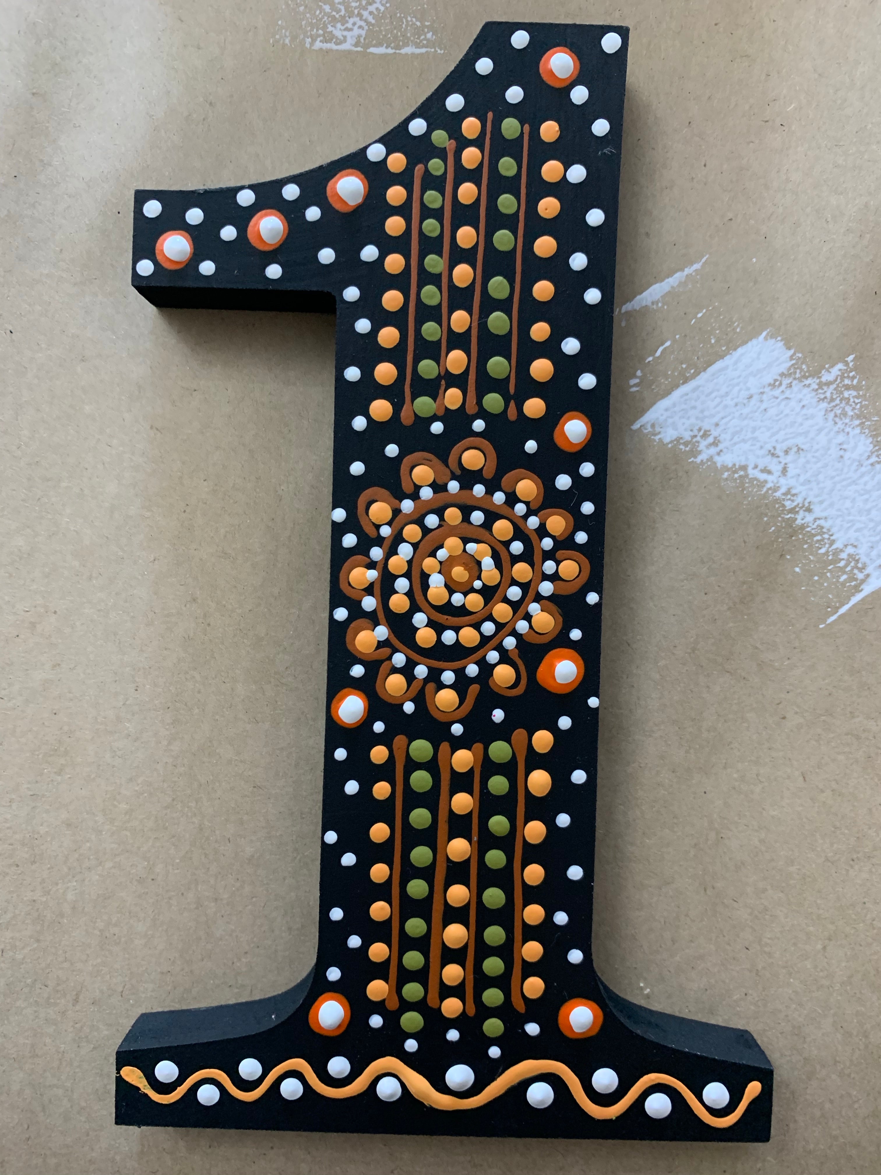 Hand Painted Wooden - Number 1