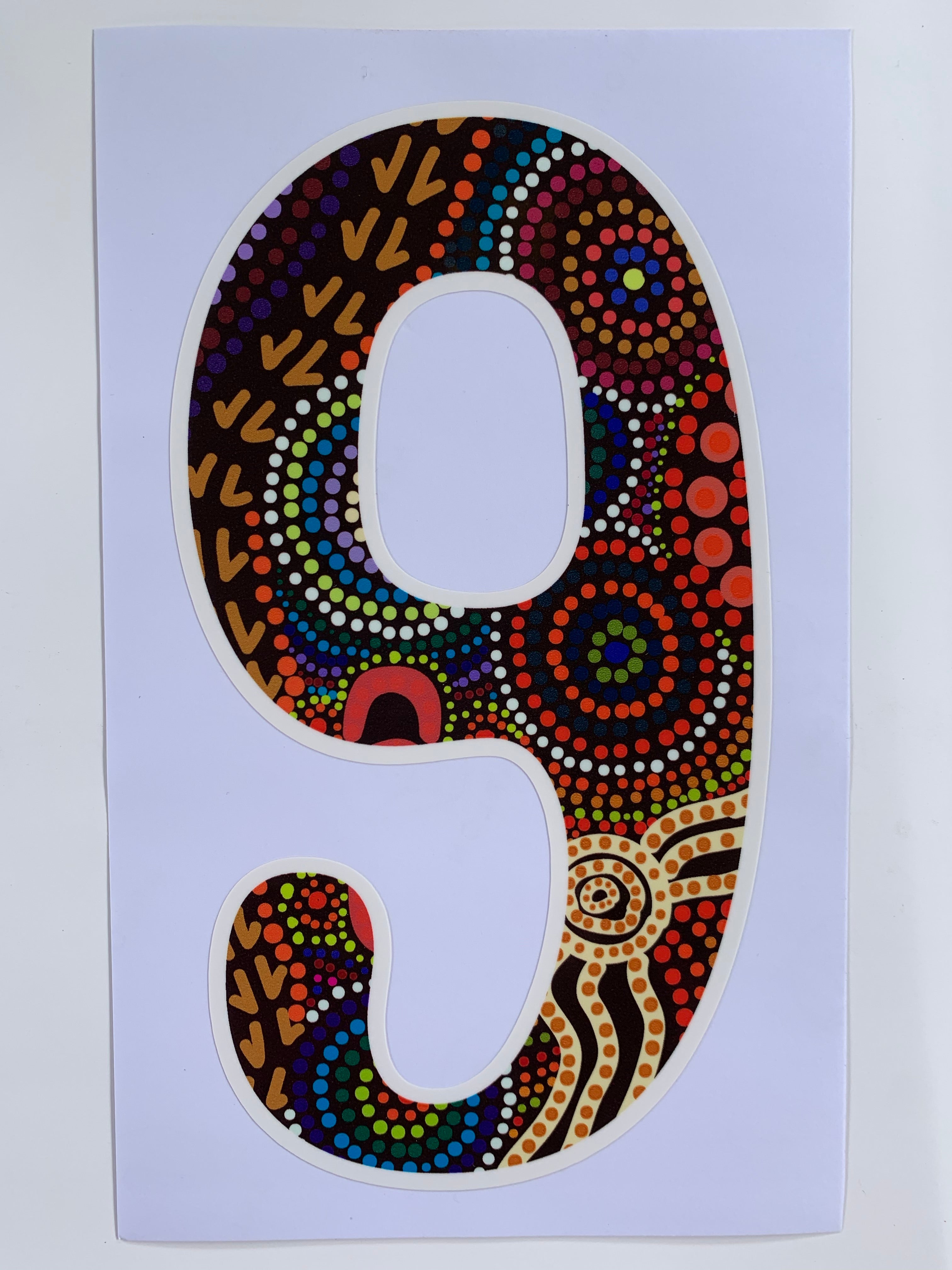 Bindigenous - Number 9 - Bin Sticker