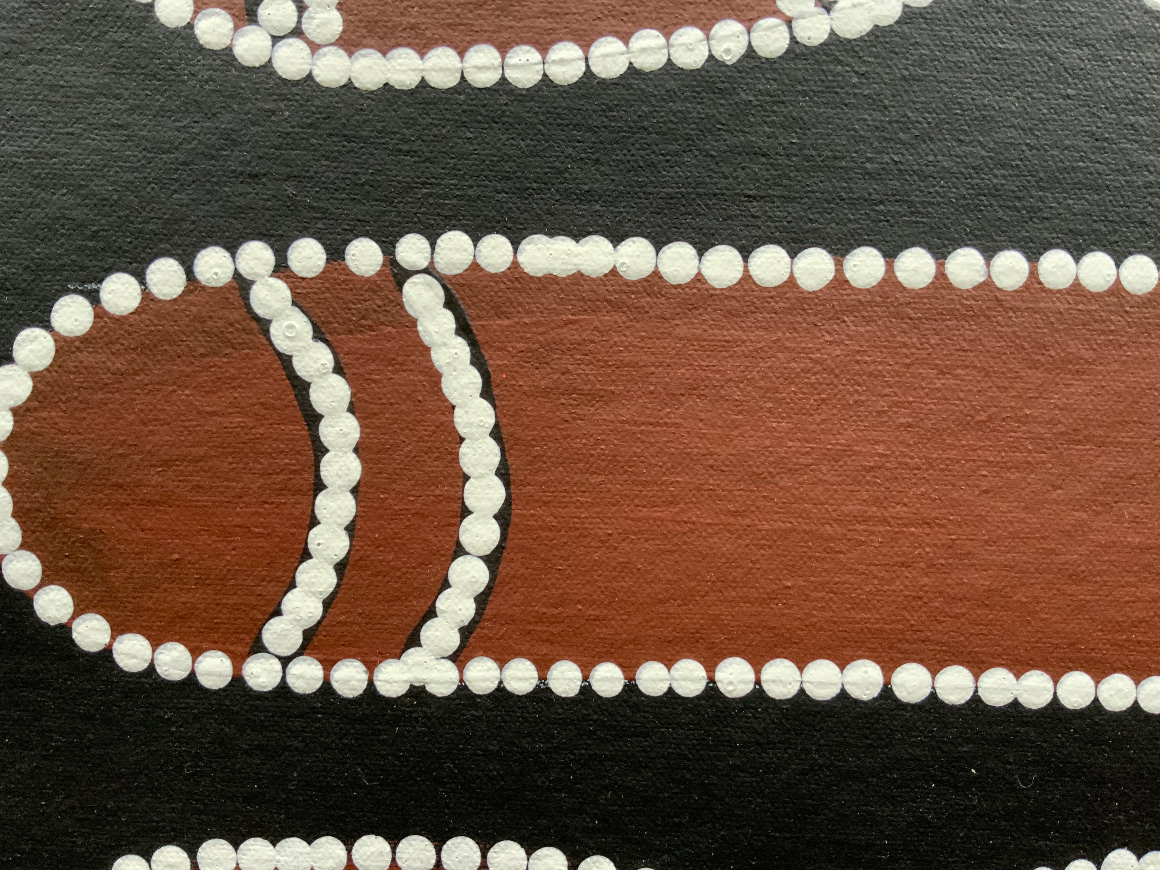 Debra Nangala McDonald - Nulla Nulla and Clapping Sticks - 30x45cm .33-19