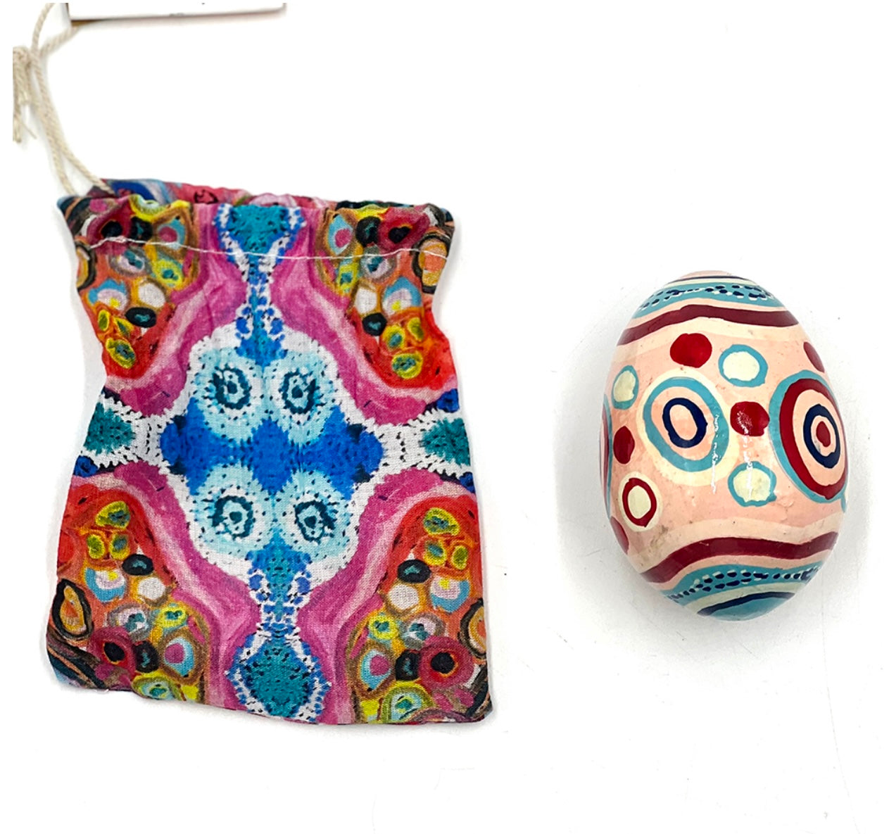 Ornamental Egg - Andrea Adamson - Seven Sisters - Pink with bag
