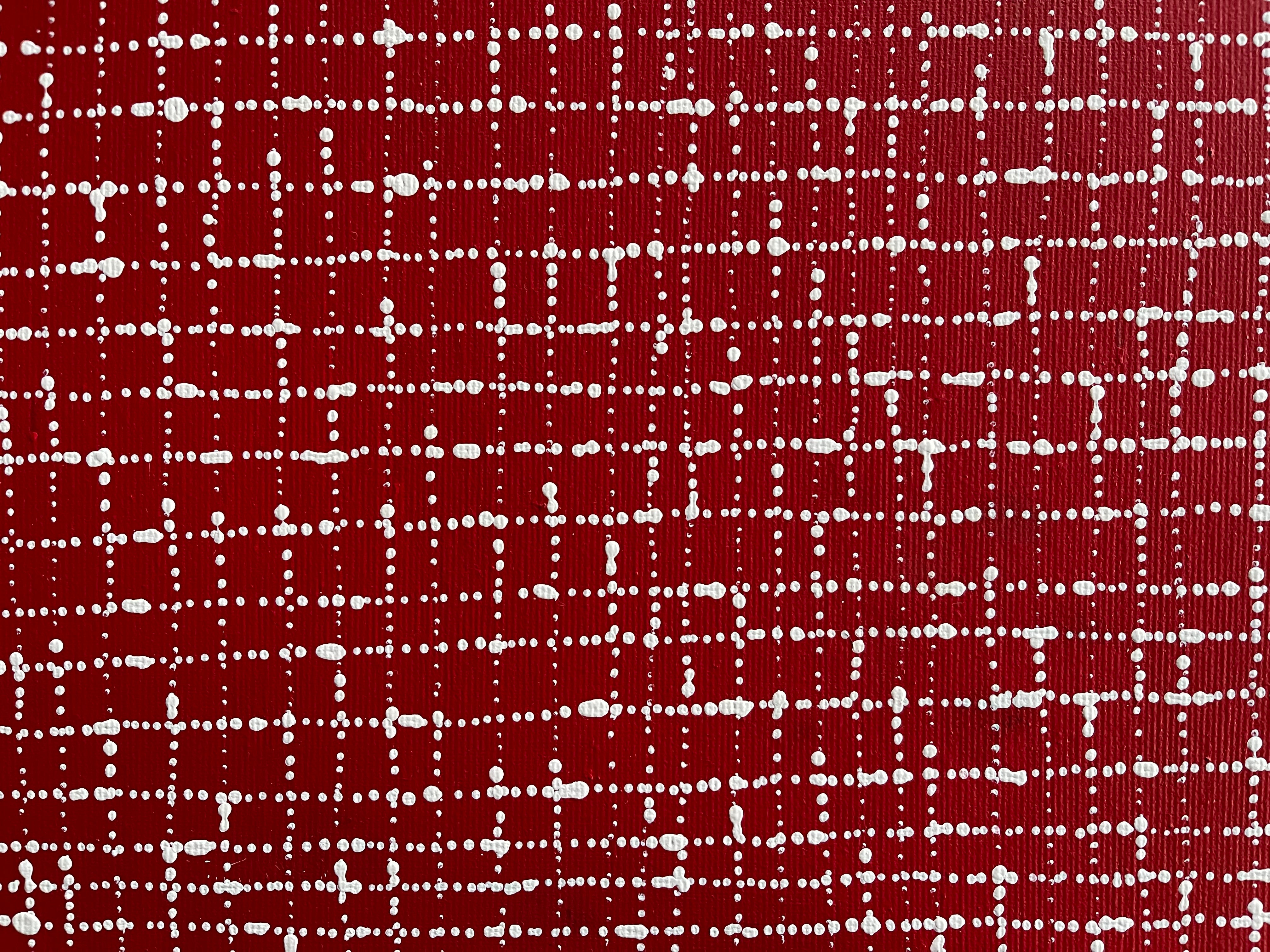 Valda Napangardi Granites - Ngalyipi Jukurrpa (Snake Vine Dreaming) Mina Mina - 30x30cm Stretched