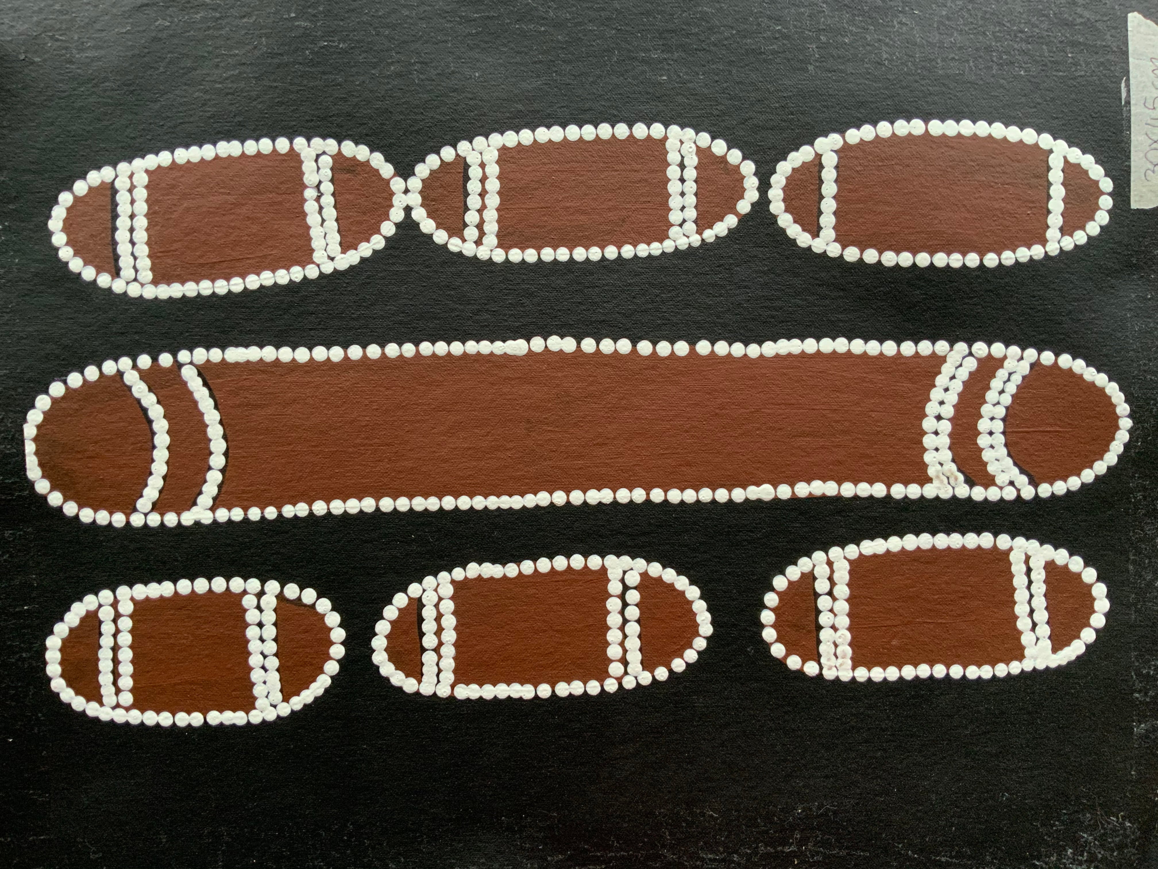 Debra Nangala McDonald - Nulla Nulla and Clapping Sticks - 30x45cm .33-19