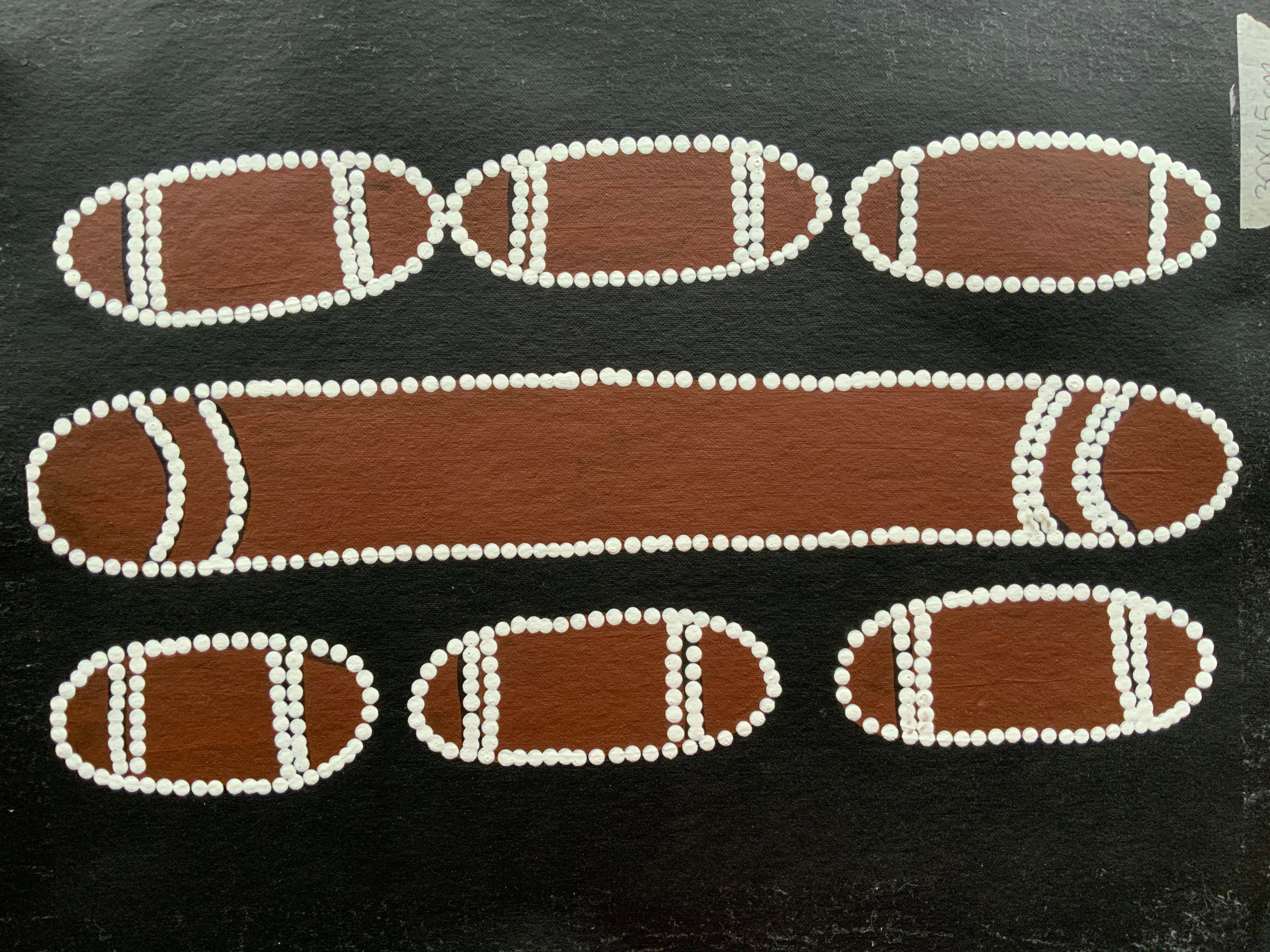 Debra Nangala McDonald - Nulla Nulla and Clapping Sticks - 30x45cm  .33-19