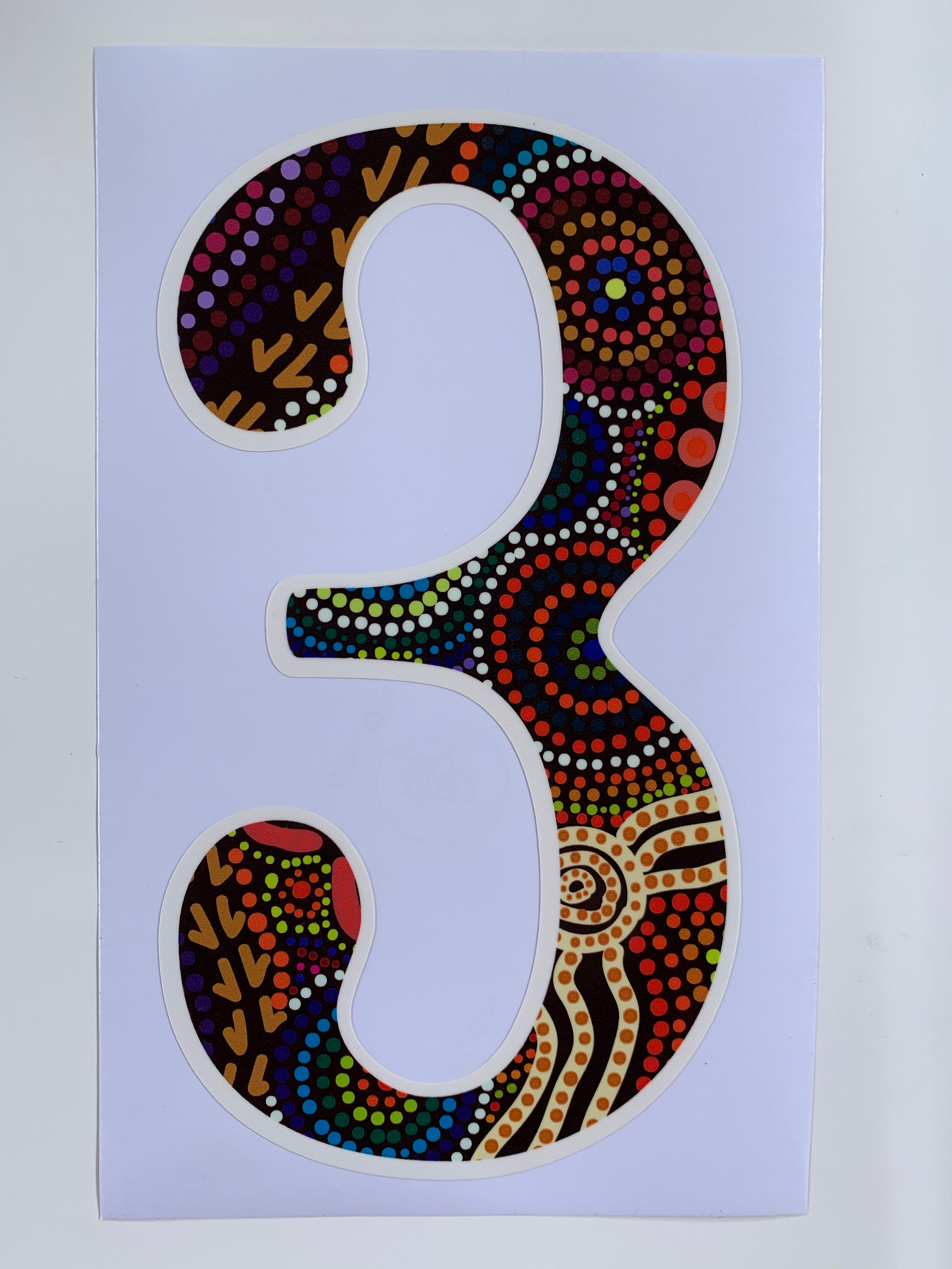 Bindigenous - Number 3 - Bin Sticker