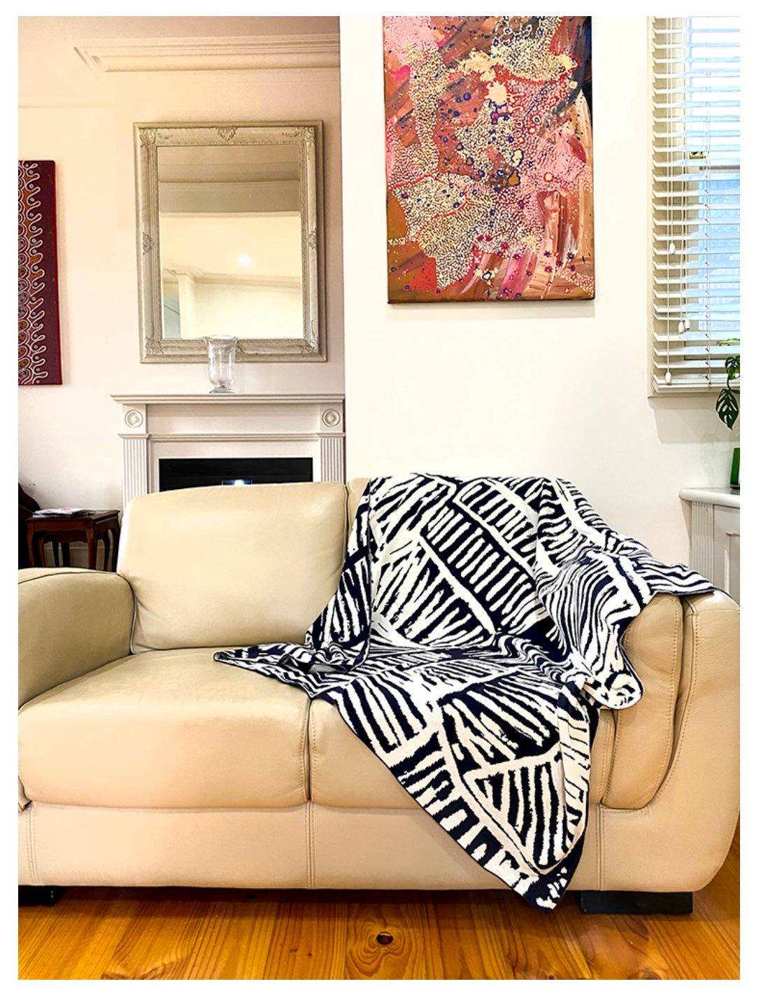 Cotton Throw Rug - Jane Margaret Tipuamantumirri