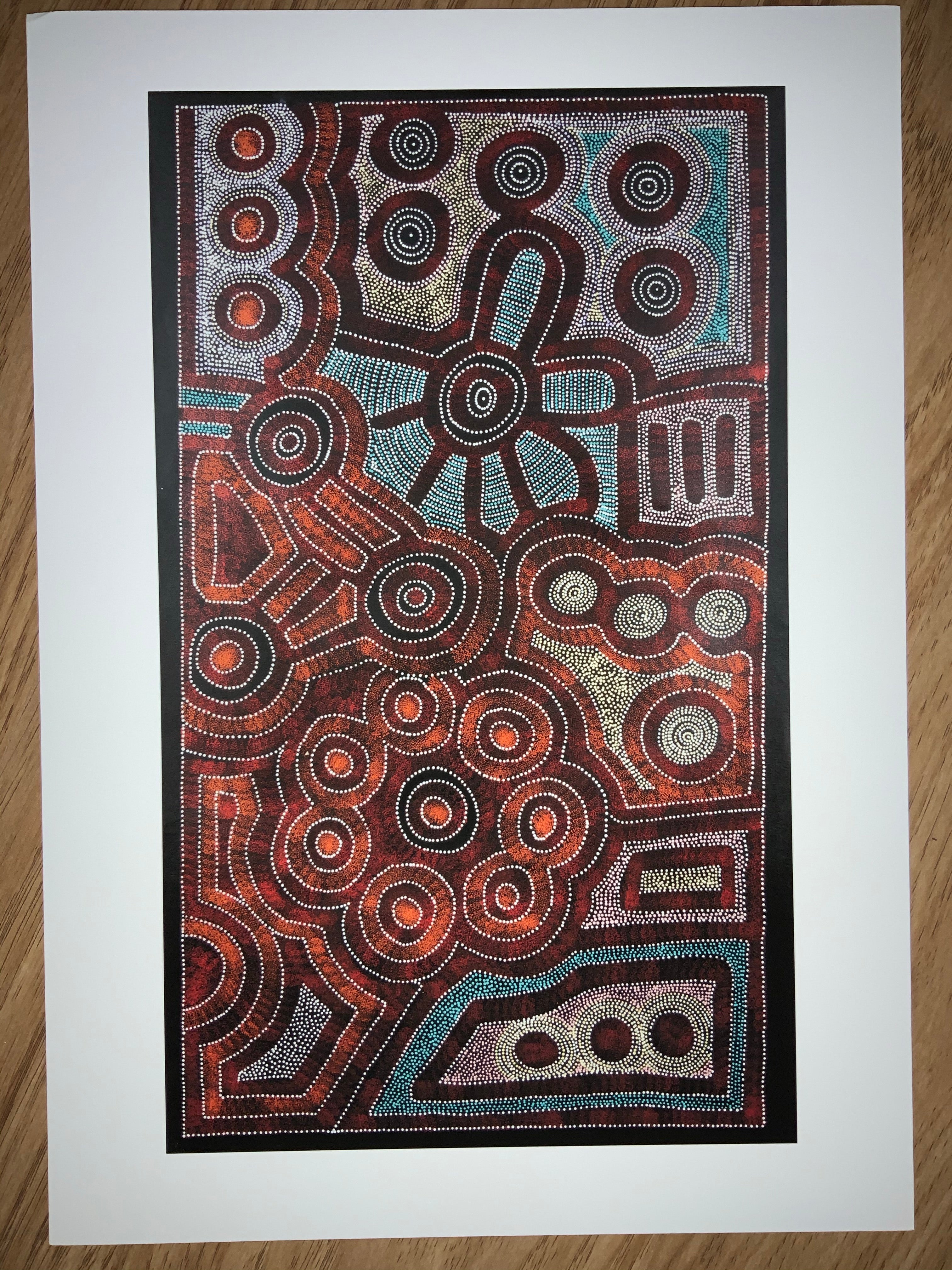 Aboriginal Artist Caroline Numina print, Thorny Lizard Dreaming