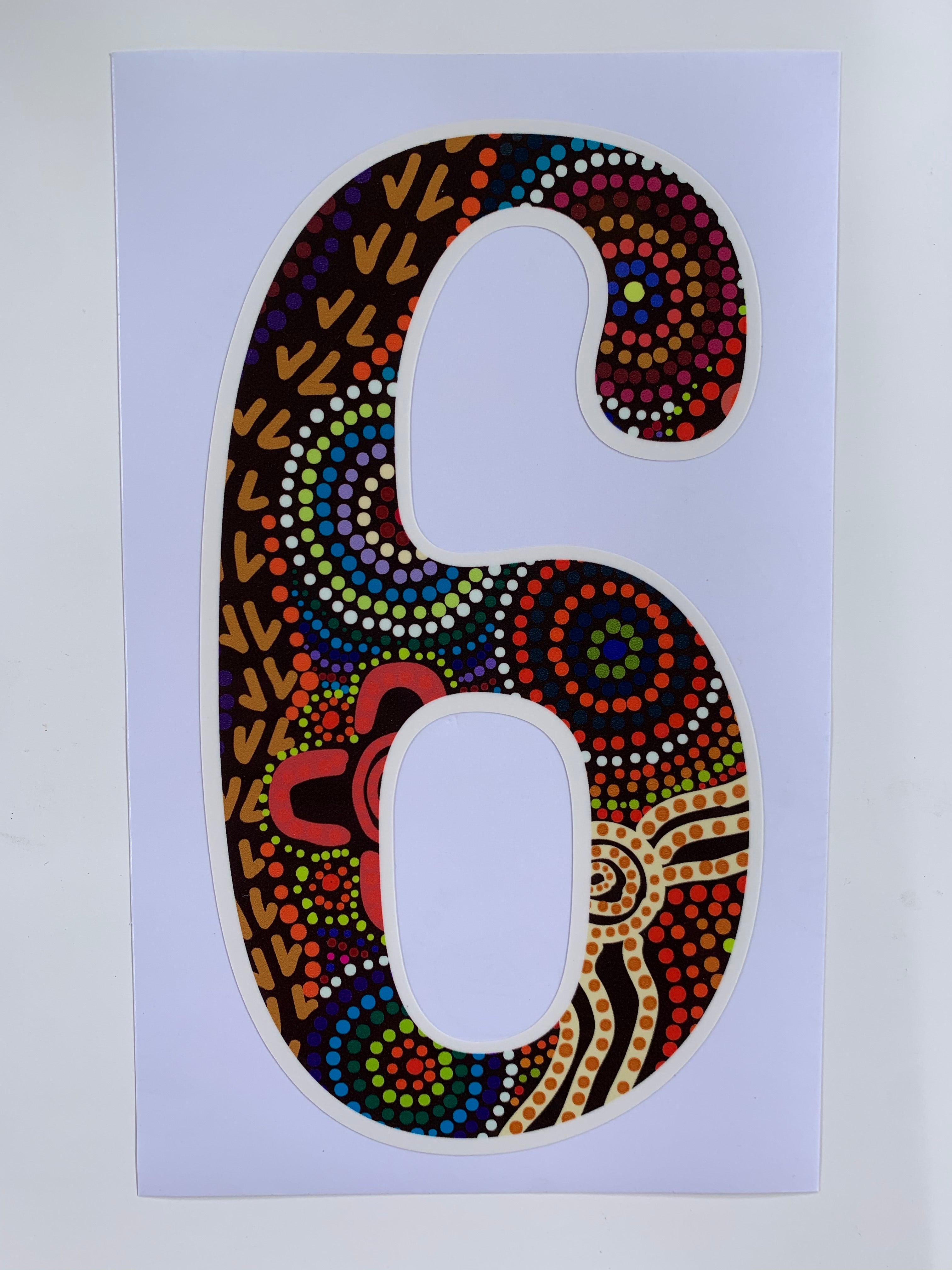 Bindigenous - Number 6 - Bin Sticker
