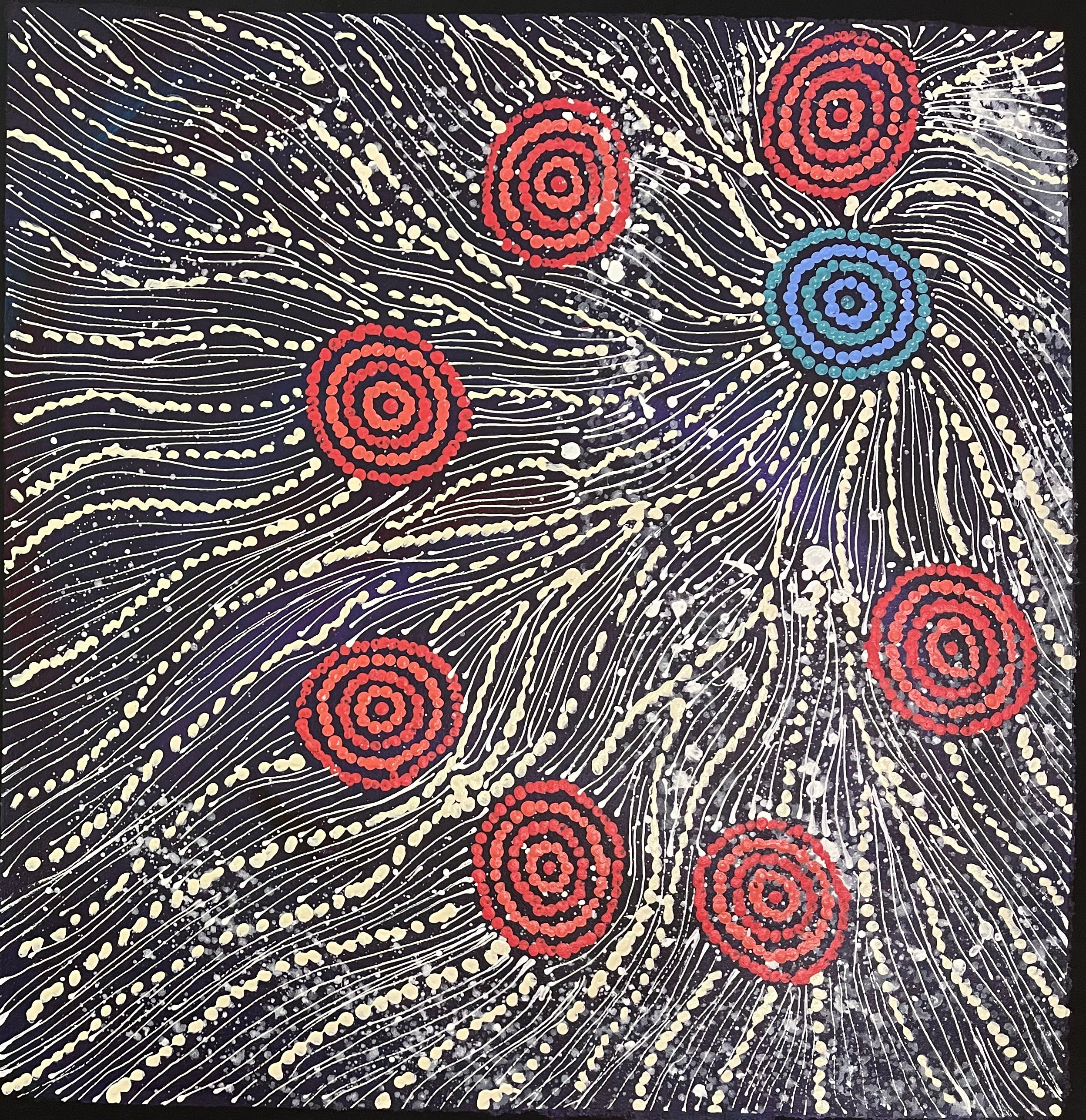 Maria Nampijinpa Brown - Seven Sisters Dreaming - 55x54cm .63-3