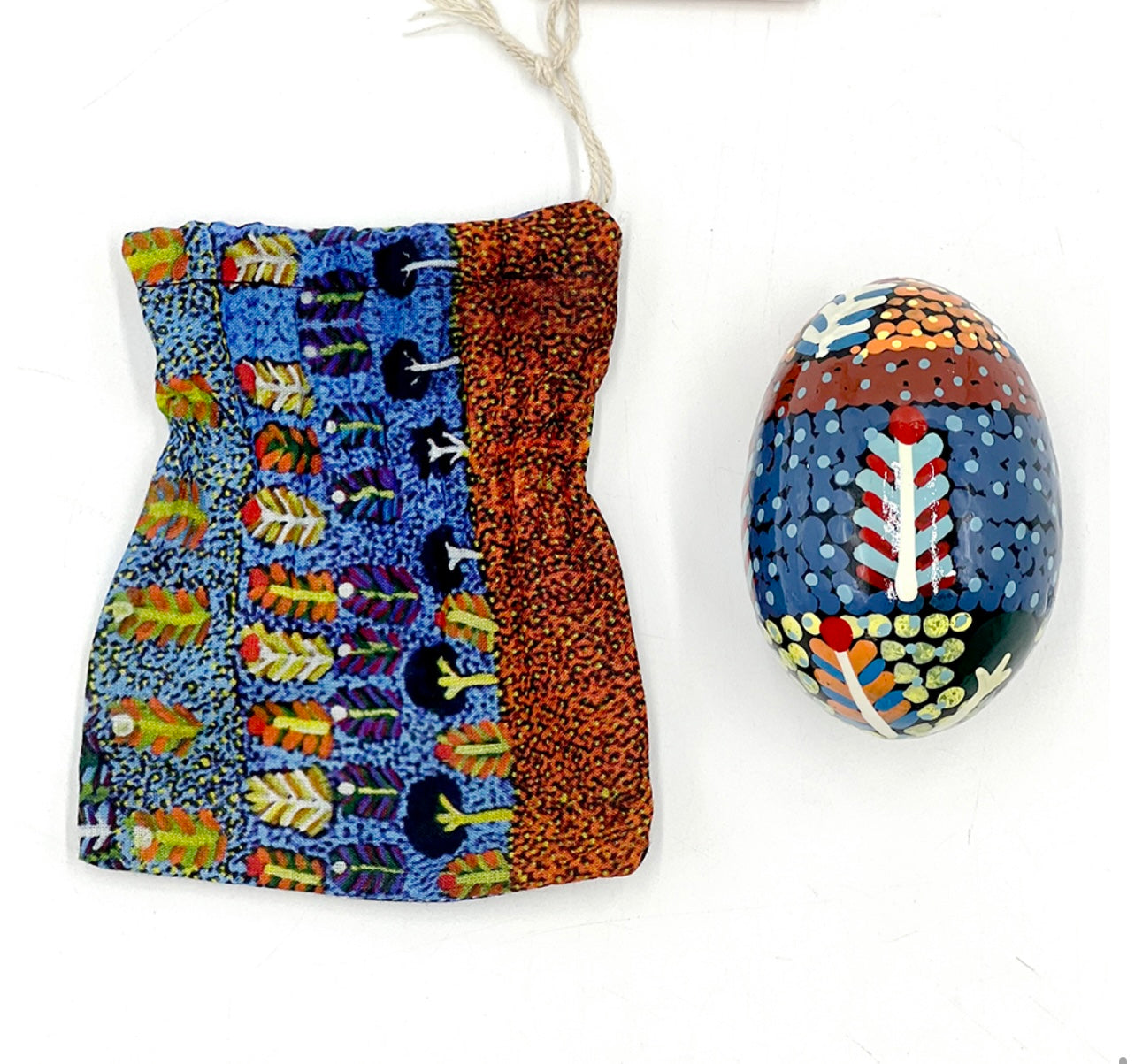 Ornamental Egg - Rosie Ngwarrin Ross - with bag