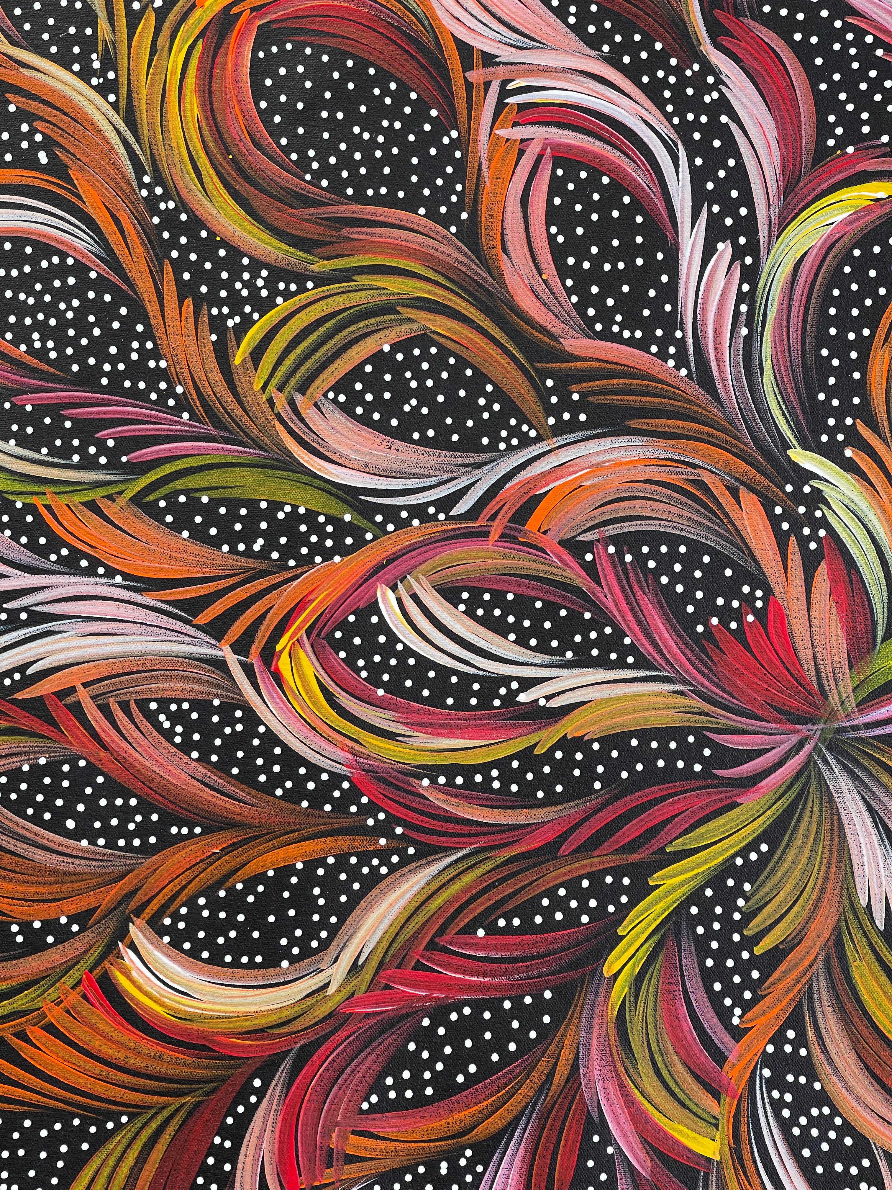 Selina Numina Kamprina - Bush Medicine Leaves with Seeds - 96x89cm .97-21