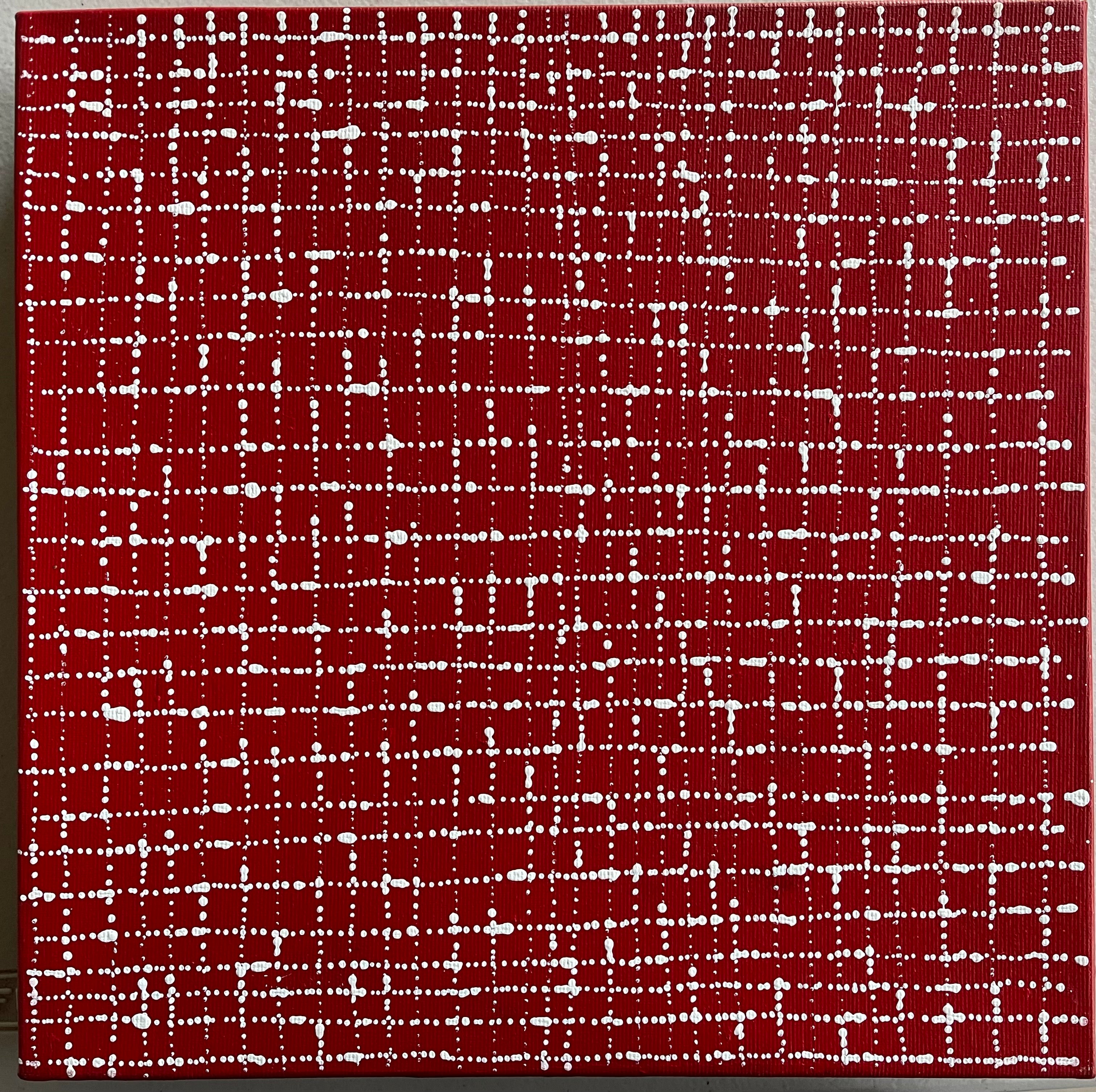 Valda Napangardi Granites - Ngalyipi Jukurrpa (Snake Vine Dreaming) Mina Mina - 30x30cm Stretched