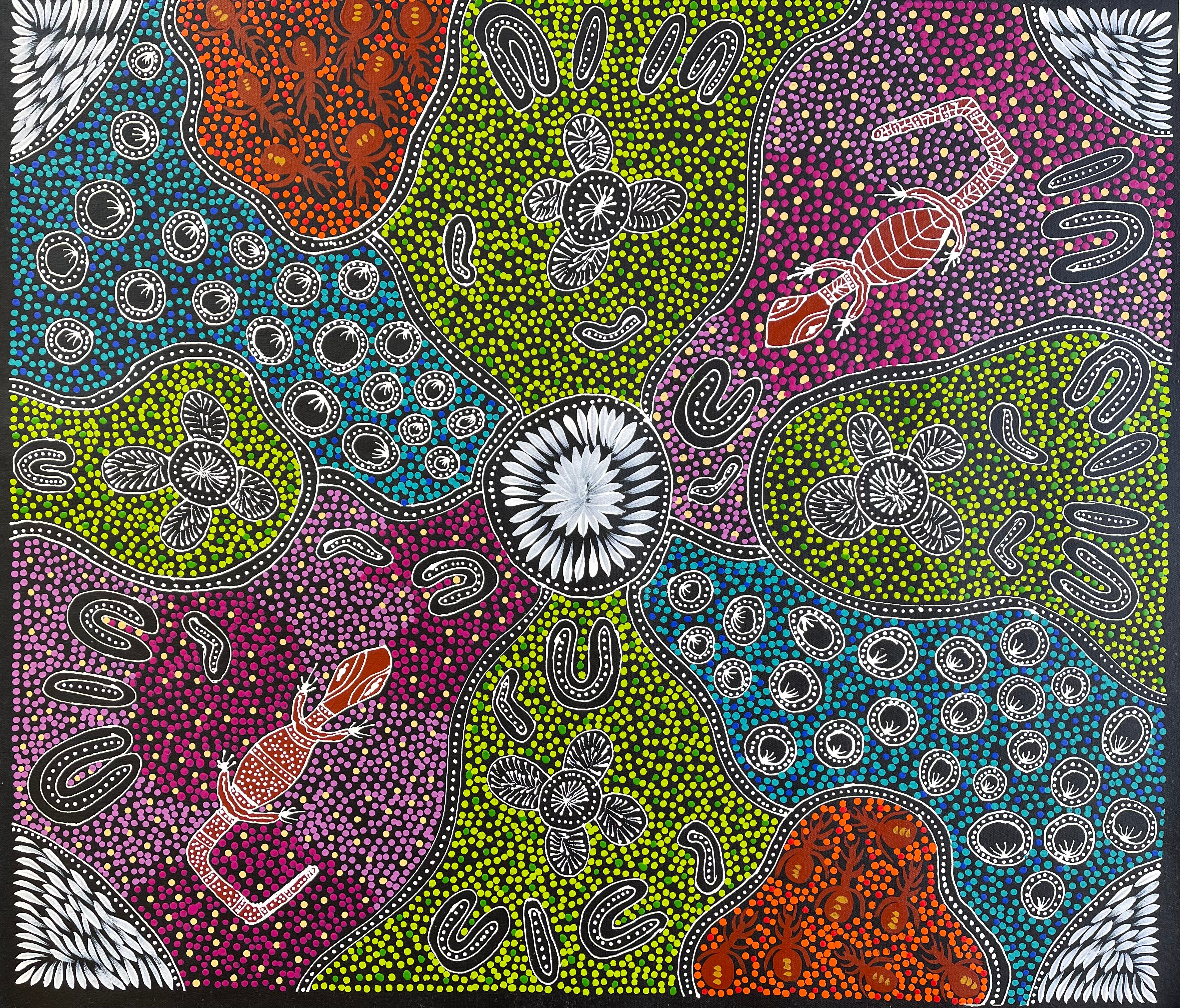 Sharon Turner - Women Hunting for Goanna - 82x95cm .85