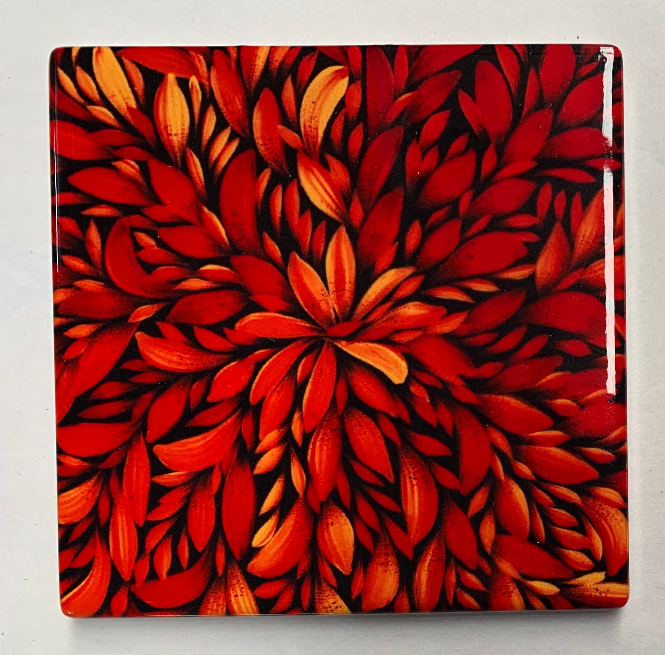 Ceramic Coaster - Louise Numina Napananka - Red