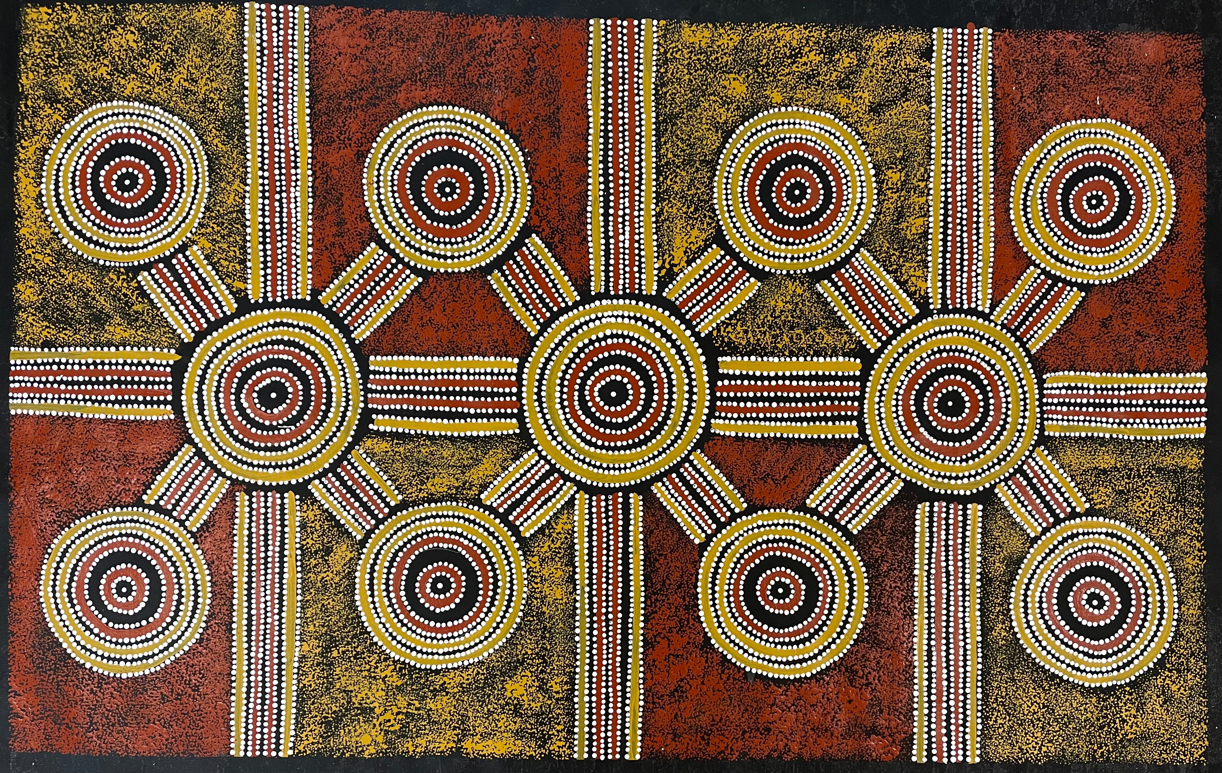 PAUL JANIMA PURVIS - Anungara Emu Dreaming - 137x85cm .
