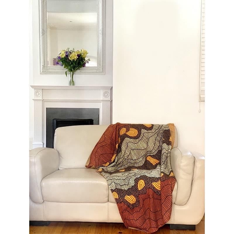 Cotton Throw Rug - Damien and Yilpi Marks