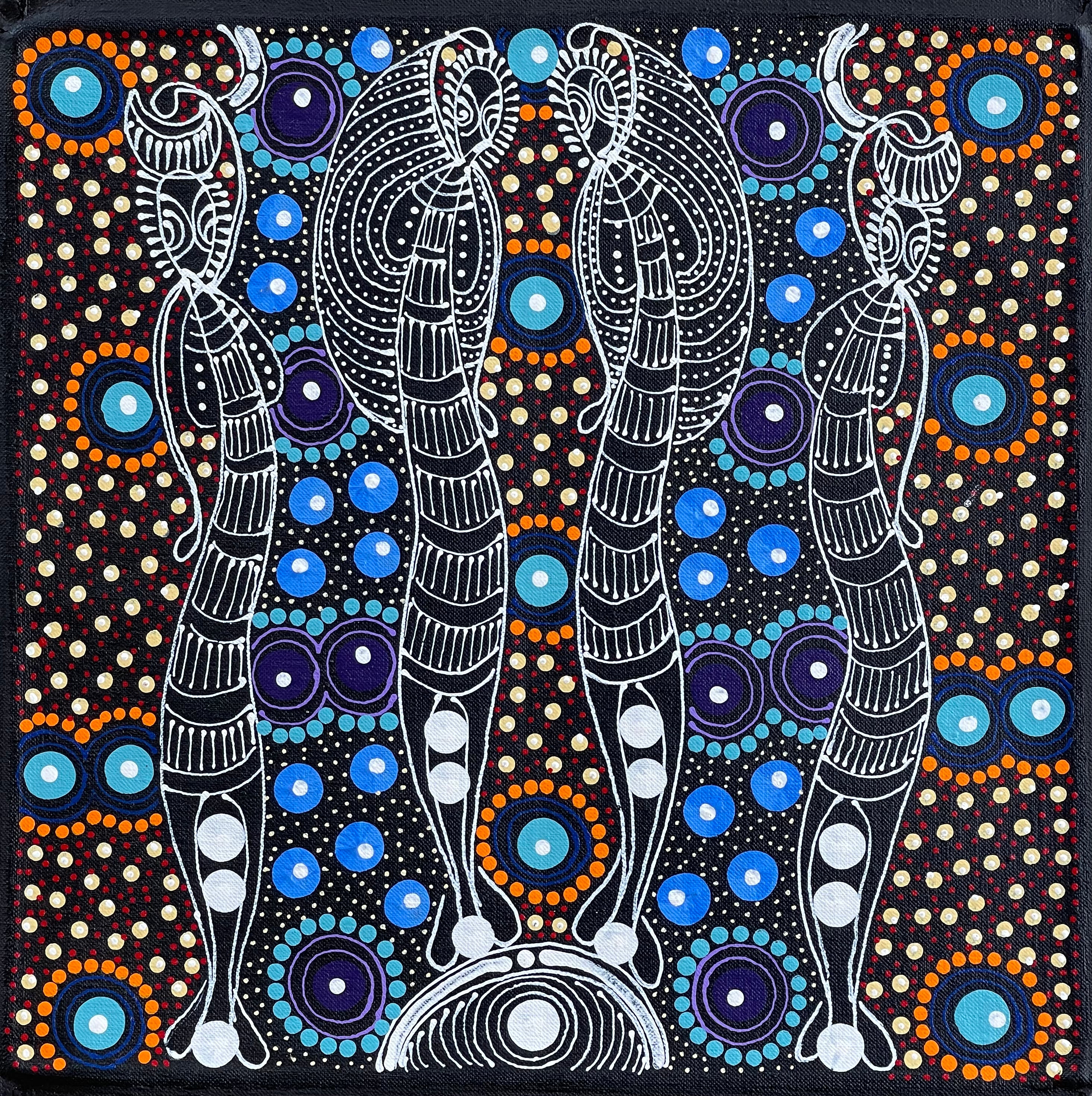 Colleen Wallace - Dreamtime Sisters - 30x30cm .86