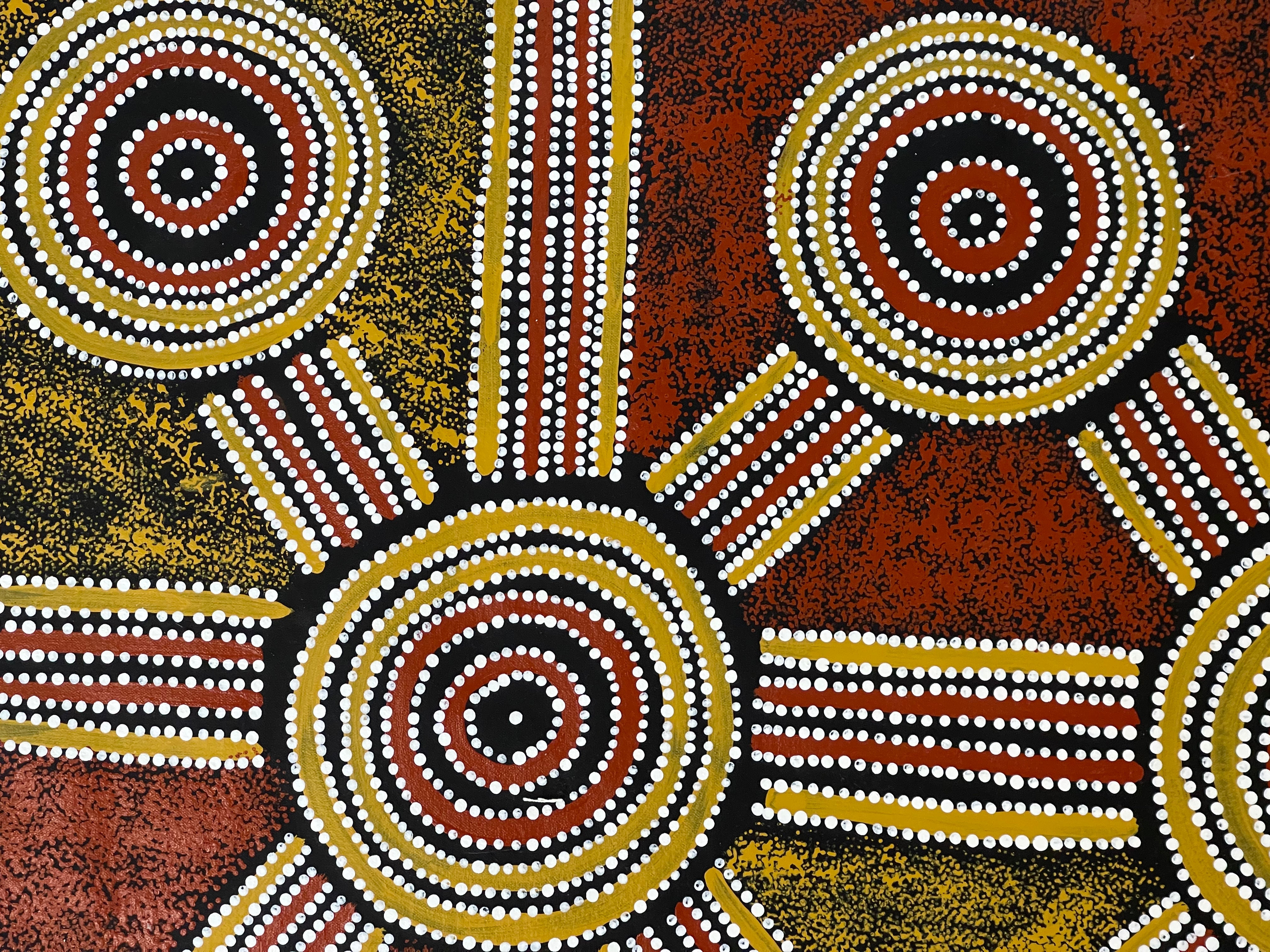 PAUL JANIMA PURVIS - Anungara Emu Dreaming - 137x85cm .