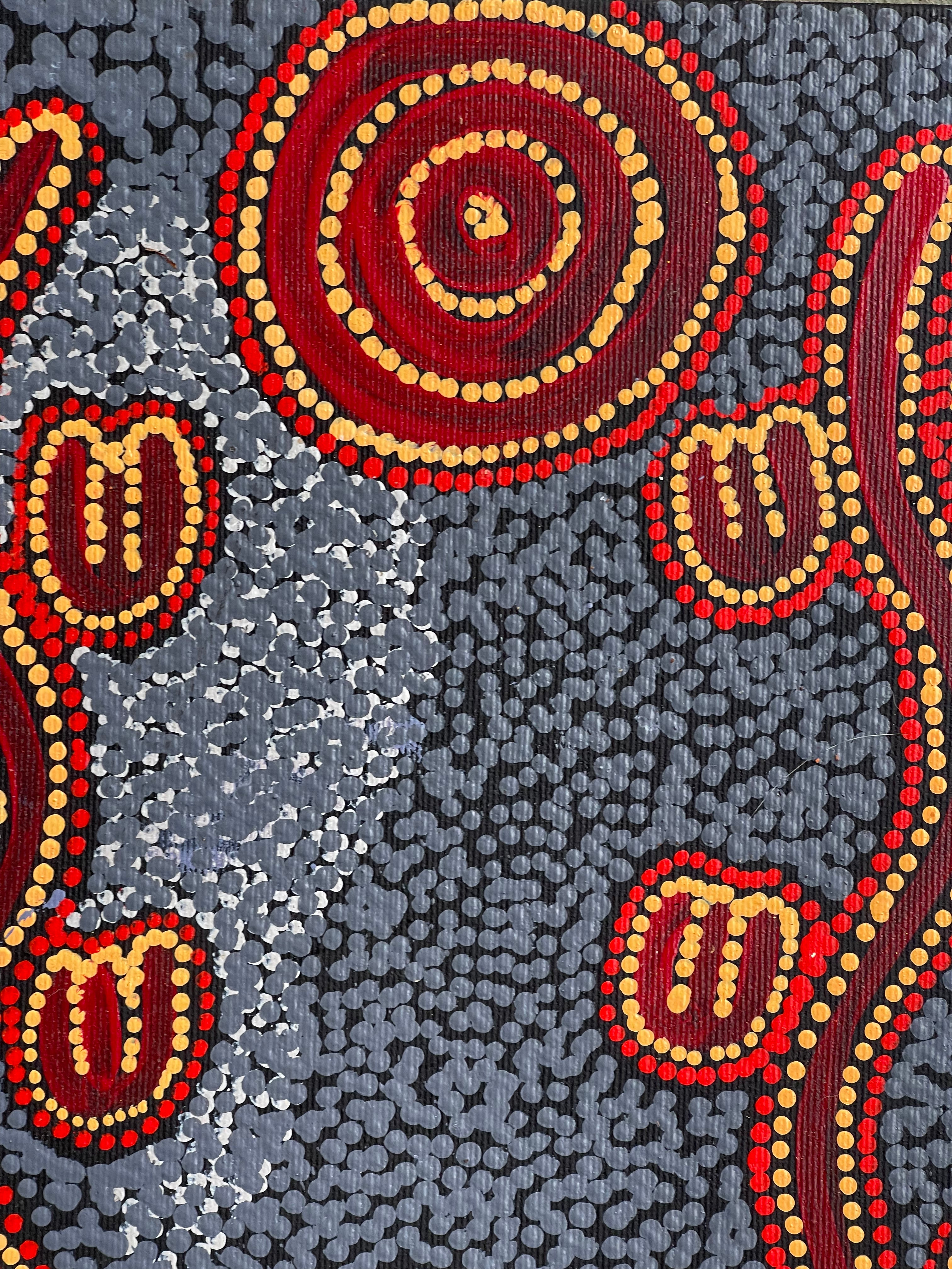 Leston Japaljarri Spencer - Warna Jukurrpa (Snake Dreaming) - 30x30cm Pre-stretched Linen