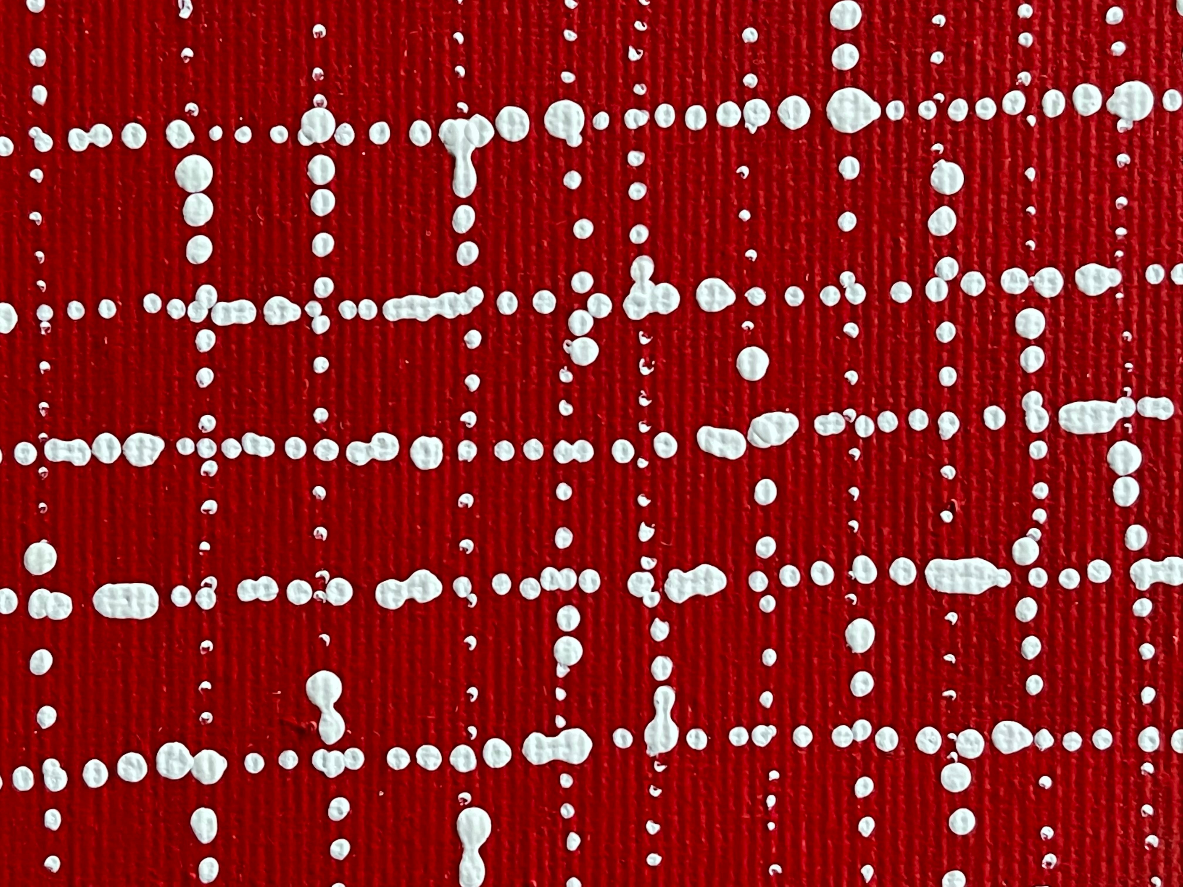 Valda Napangardi Granites - Ngalyipi Jukurrpa (Snake Vine Dreaming) Mina Mina - 30x30cm Stretched