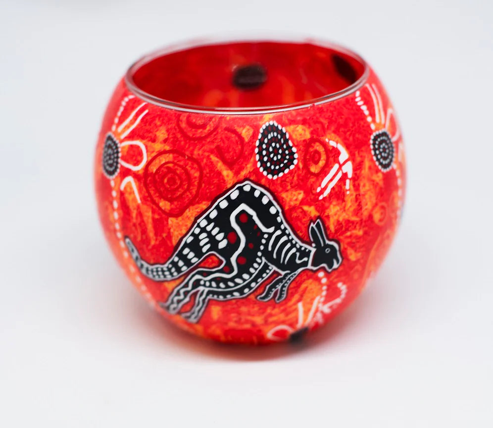 Tea Light Holder - Chern'ee Sutton - Red Kangaroo