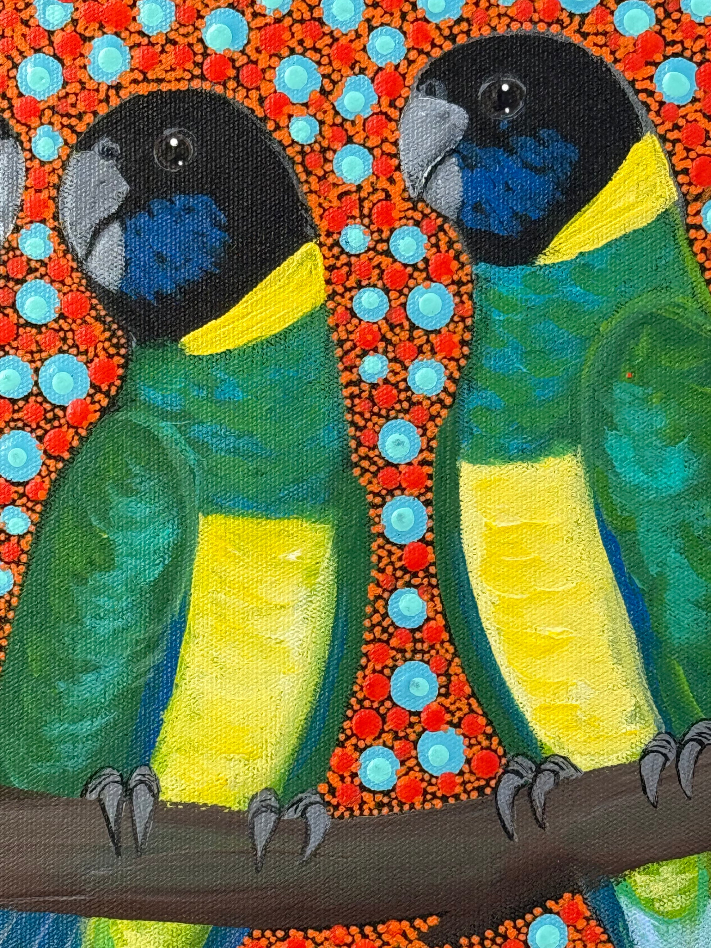 Kathleen Buzzacott - Port Lincoln Parrots - 30x30cm .17-2