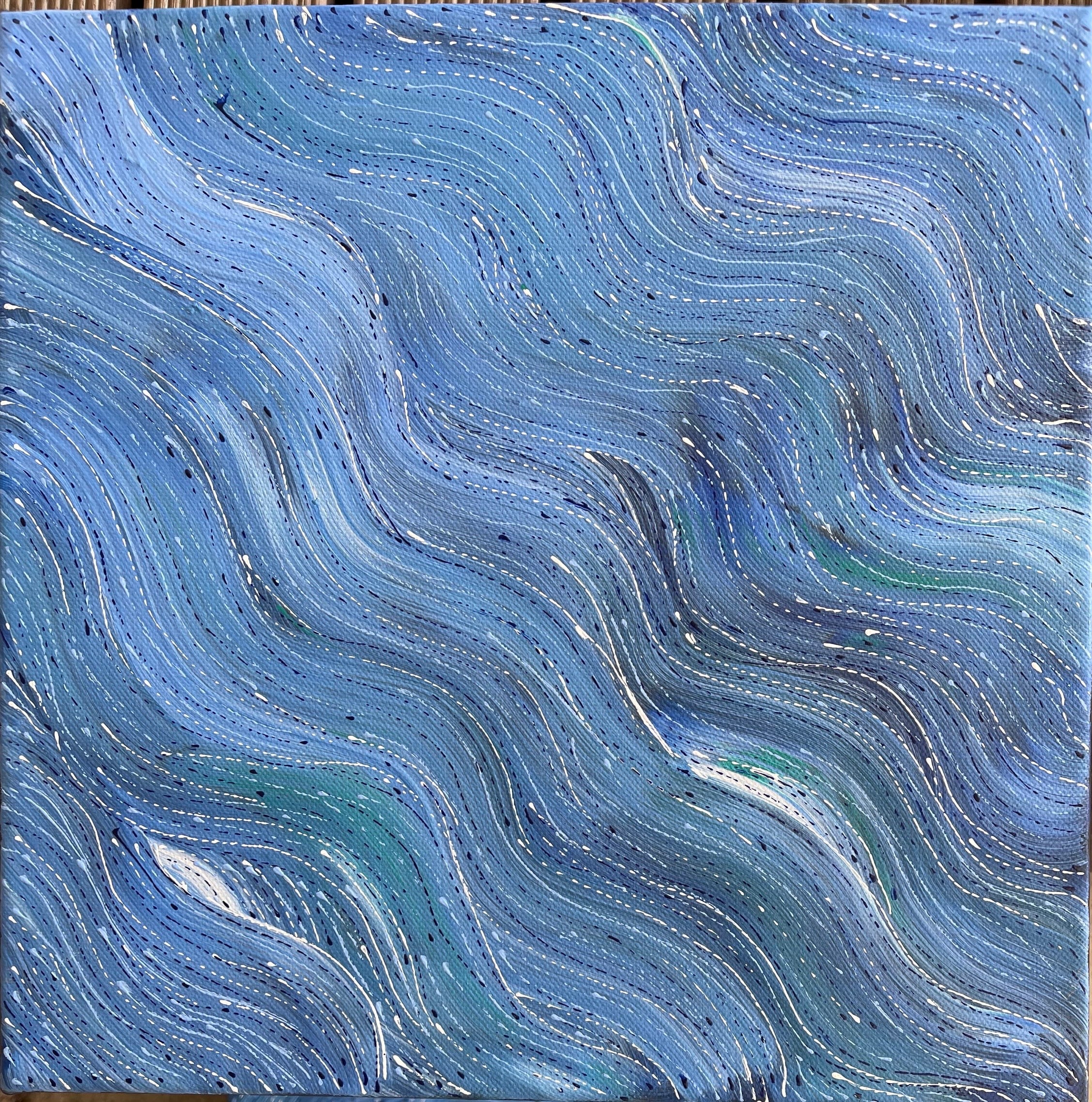 Deidre Burgoyne Rosier - Water Dreaming - 30x30cm .63-34 *stretched, ready to hang*