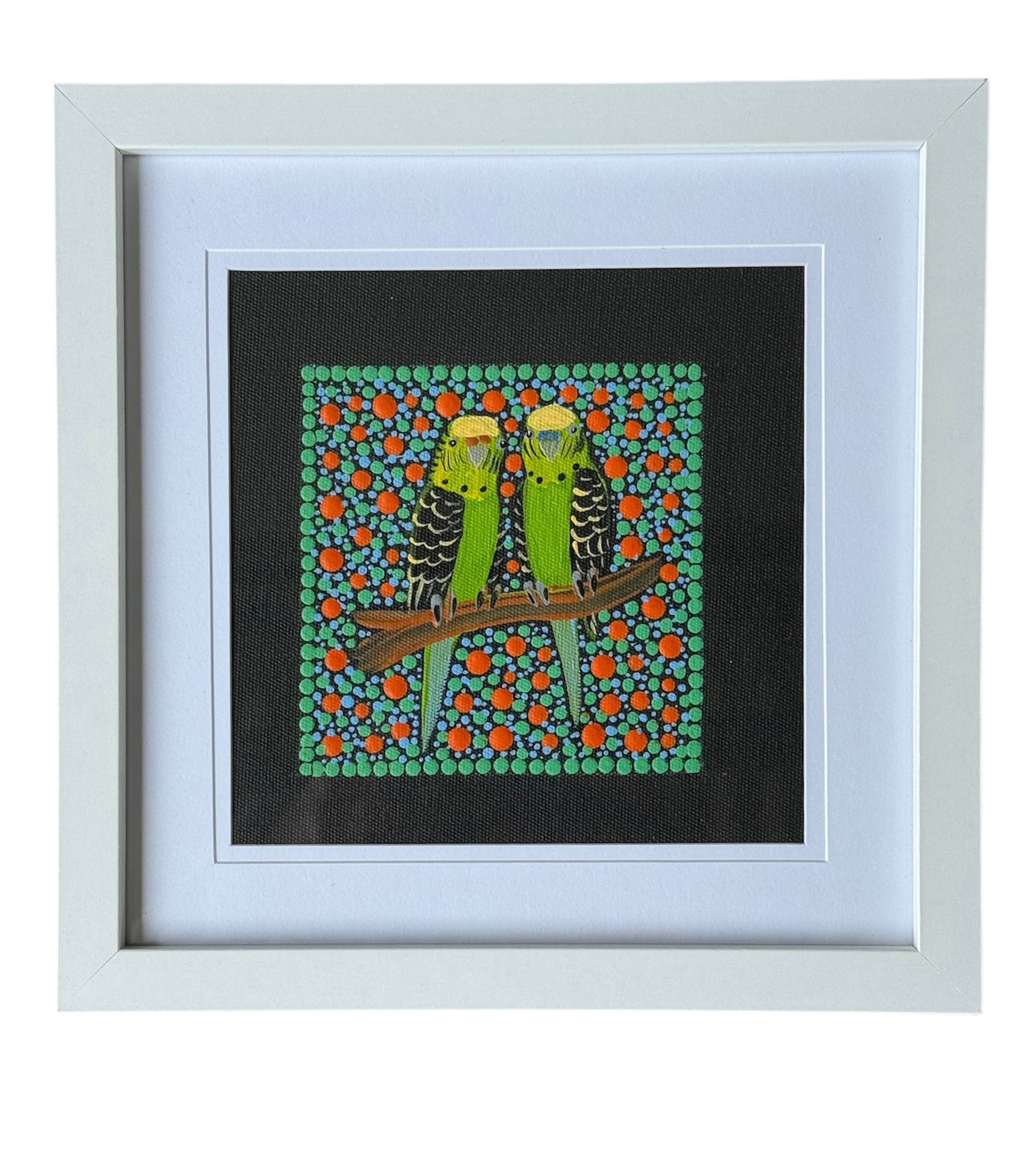 Kathleen Buzzacott - Budgies - Small, Framed .350