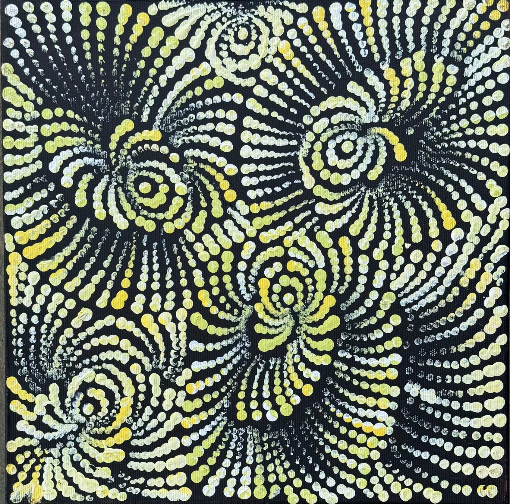 Maria Nampijinpa Brown Pamapardu Jukurrpa (Flying Ant Dreaming) Warntungurru - Stretched