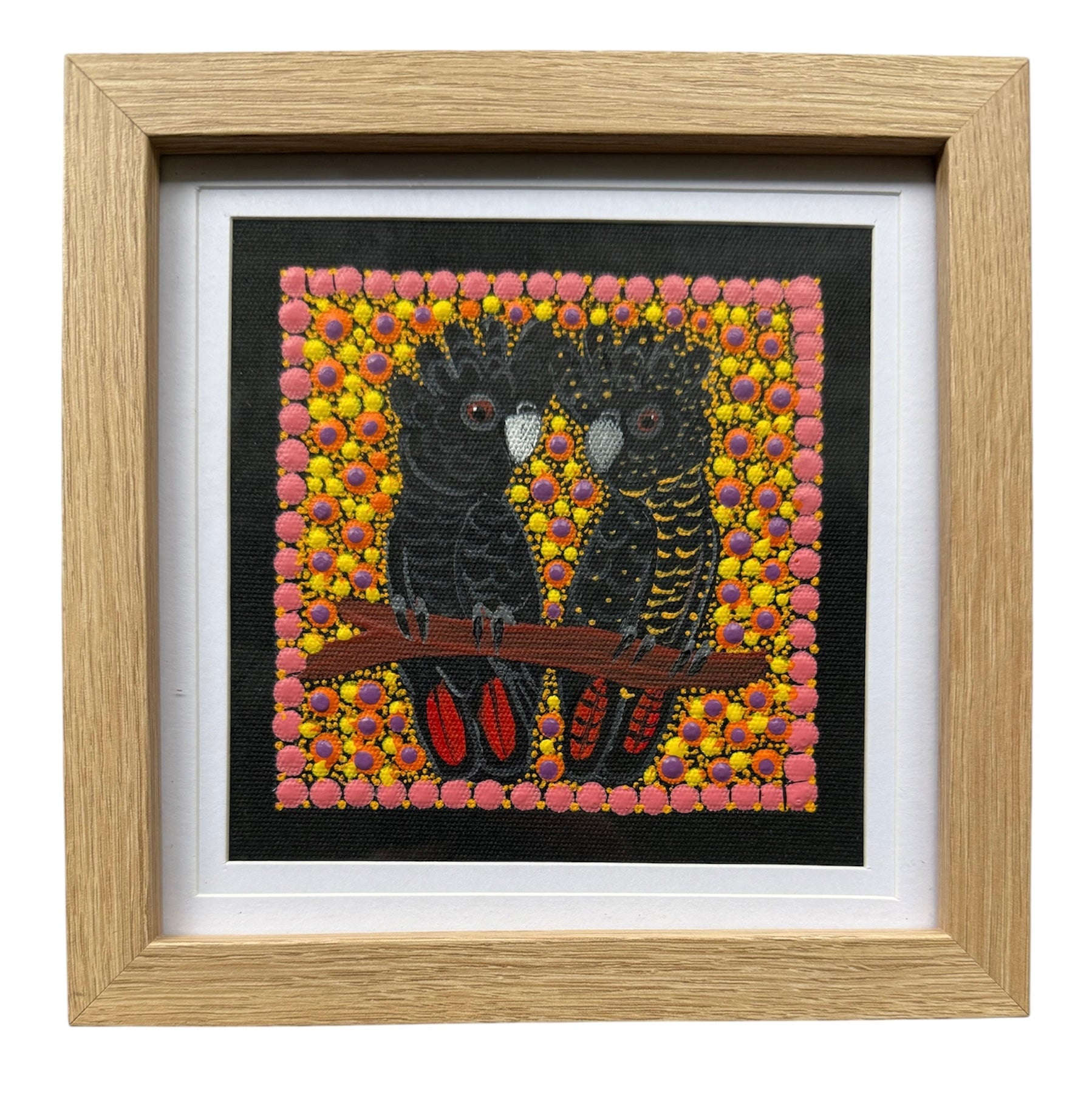 Kathleen Buzzacott - Redtail Black Cockatoos - Small, Framed .504