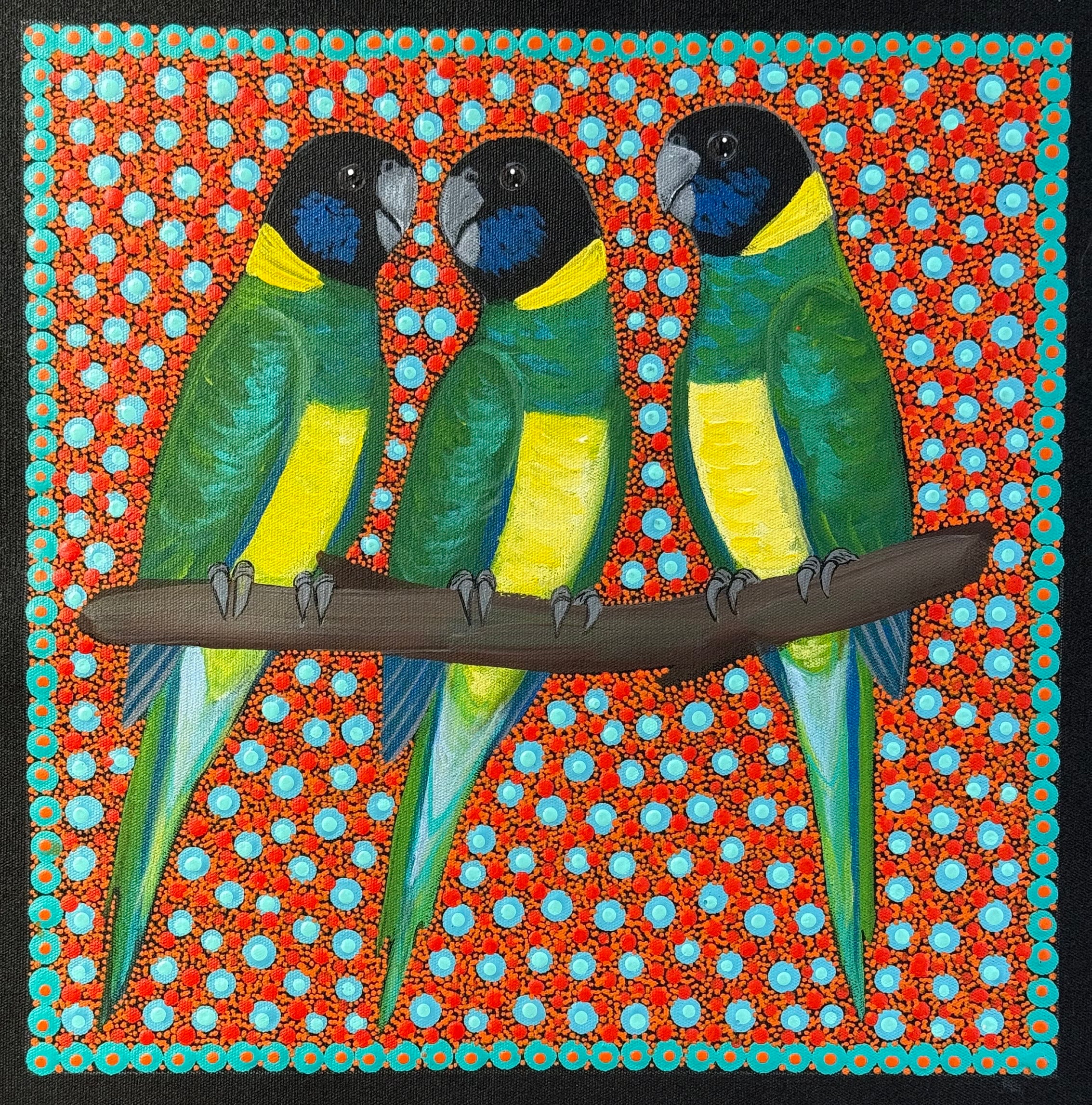 Kathleen Buzzacott - Port Lincoln Parrots - 30x30cm .17-2