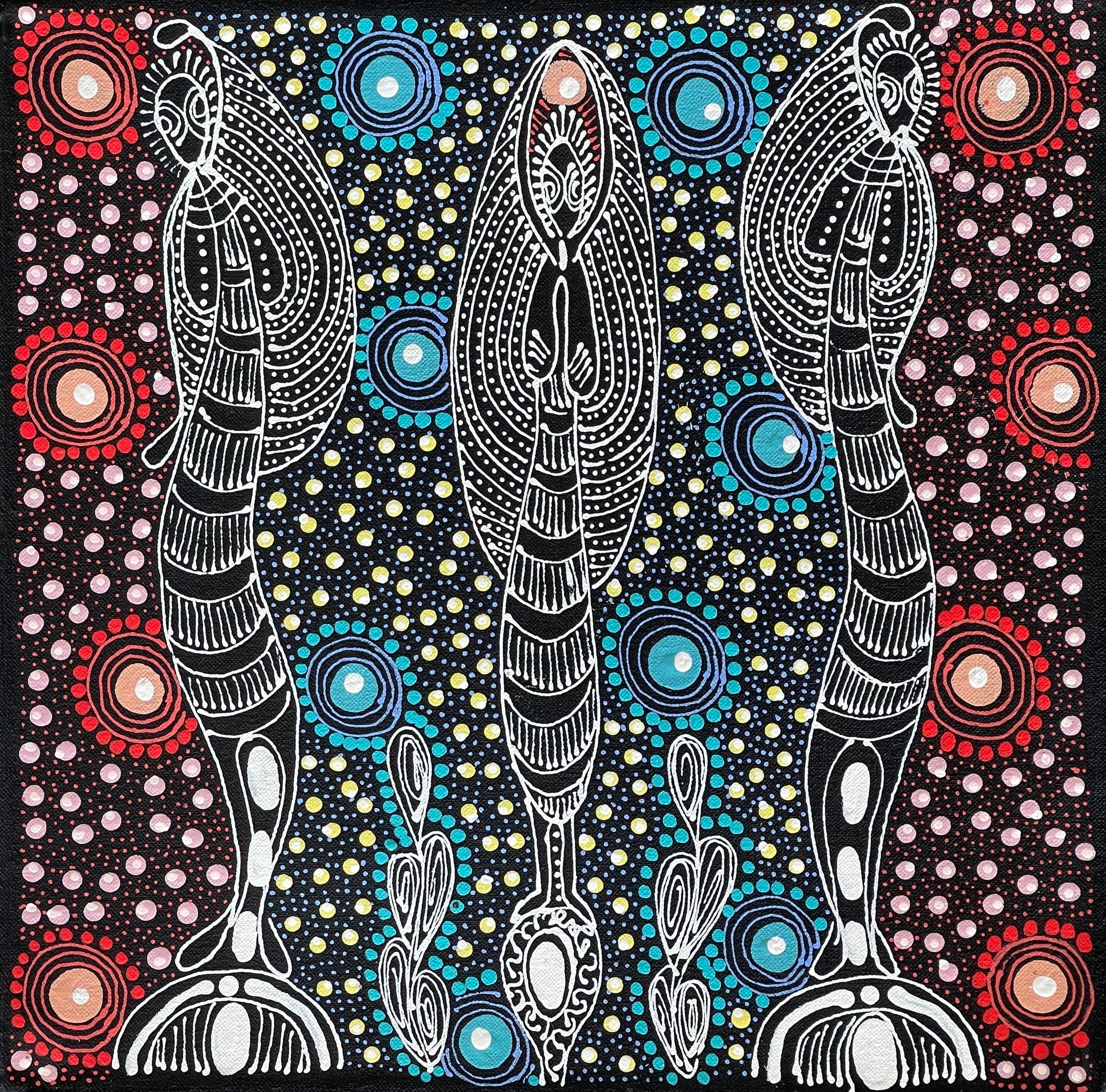 Colleen Wallace Nungarray - Dreamtime Sisters - 30x30cm .56