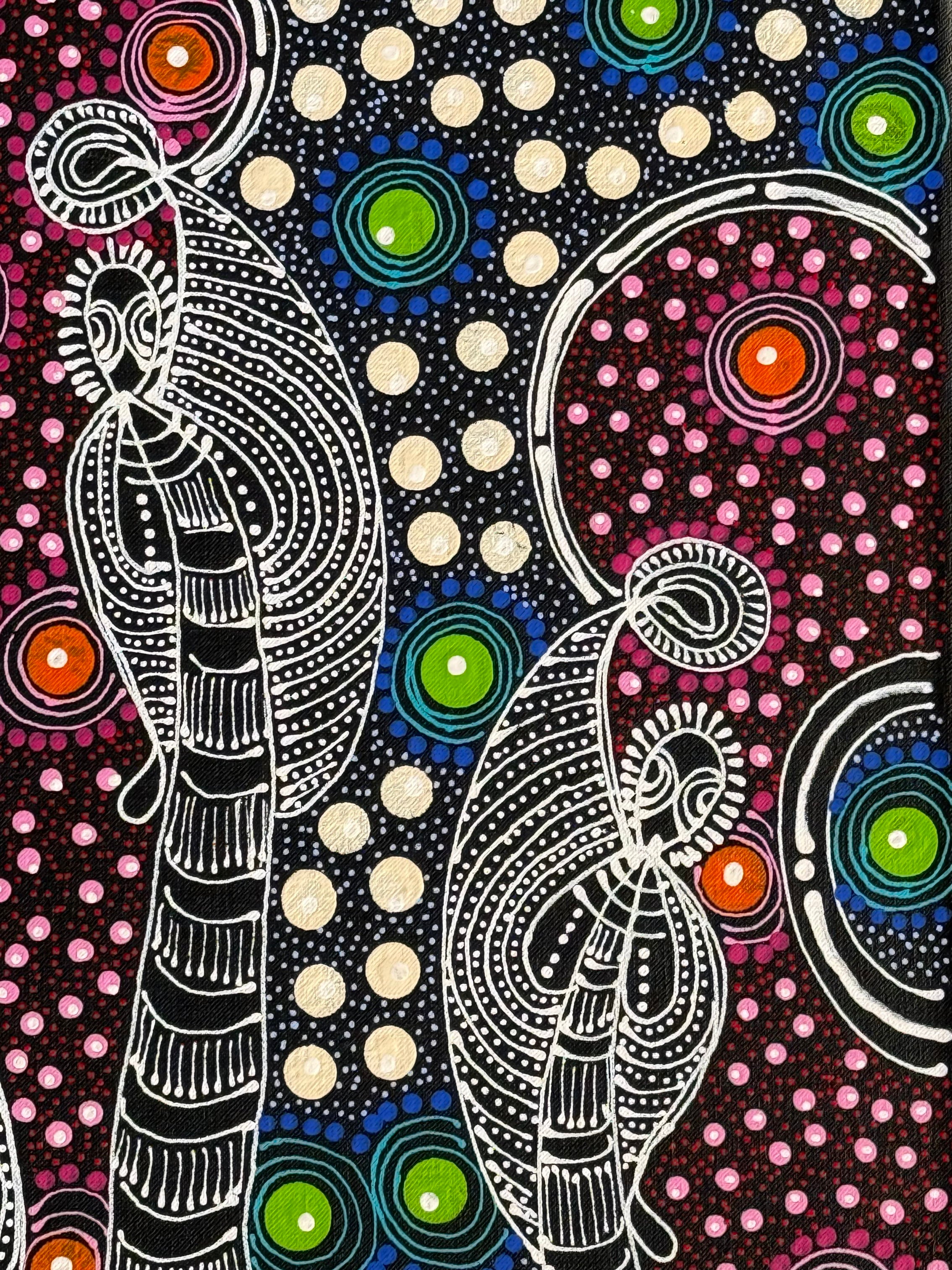 Colleen Wallace Nungarray - Dreamtime Sisters - 60x60cm .27