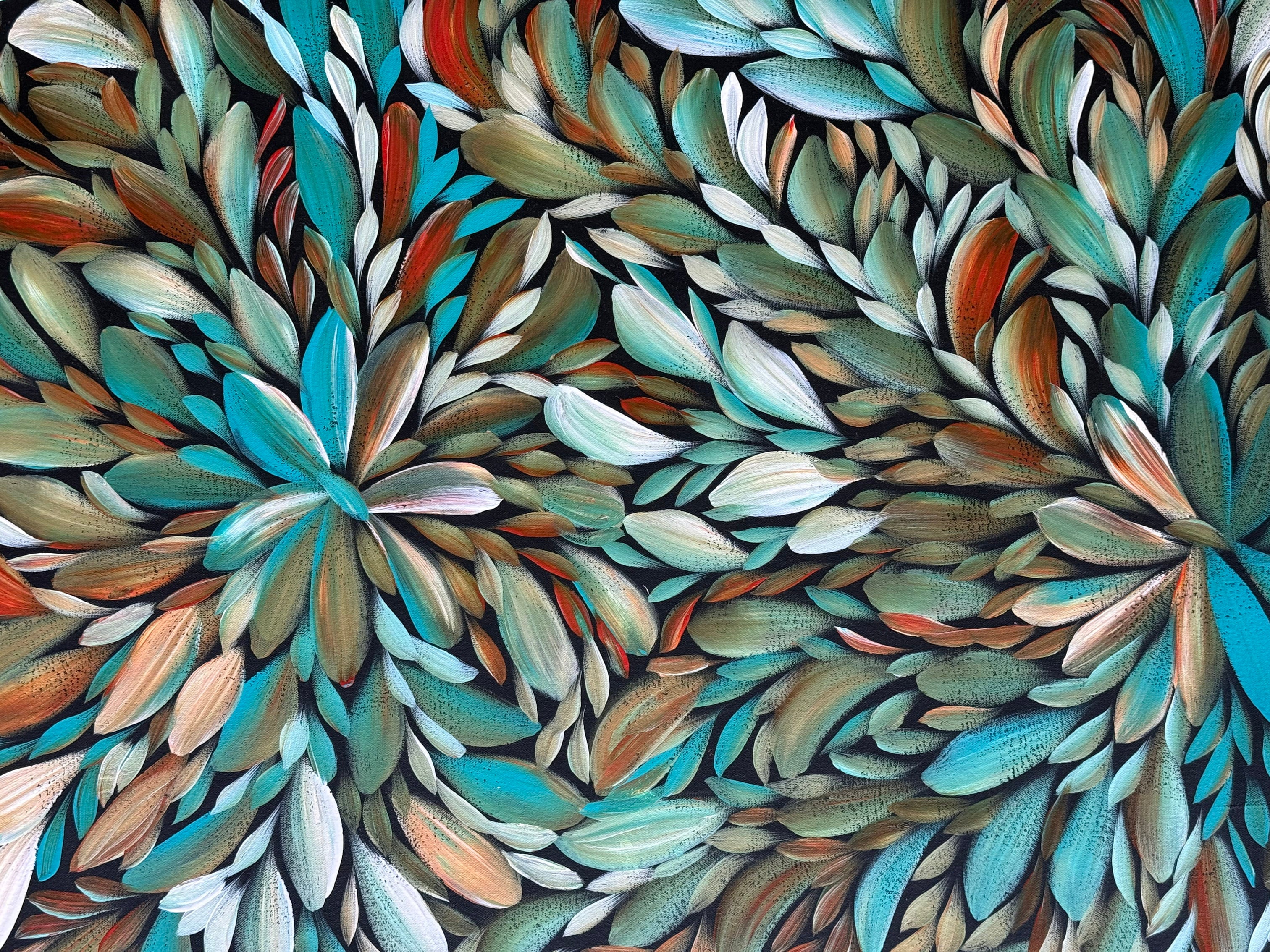 Louise Numina Napananka - Bush Medicine Leaves, Healing Leaves - 139x90cm .21-19