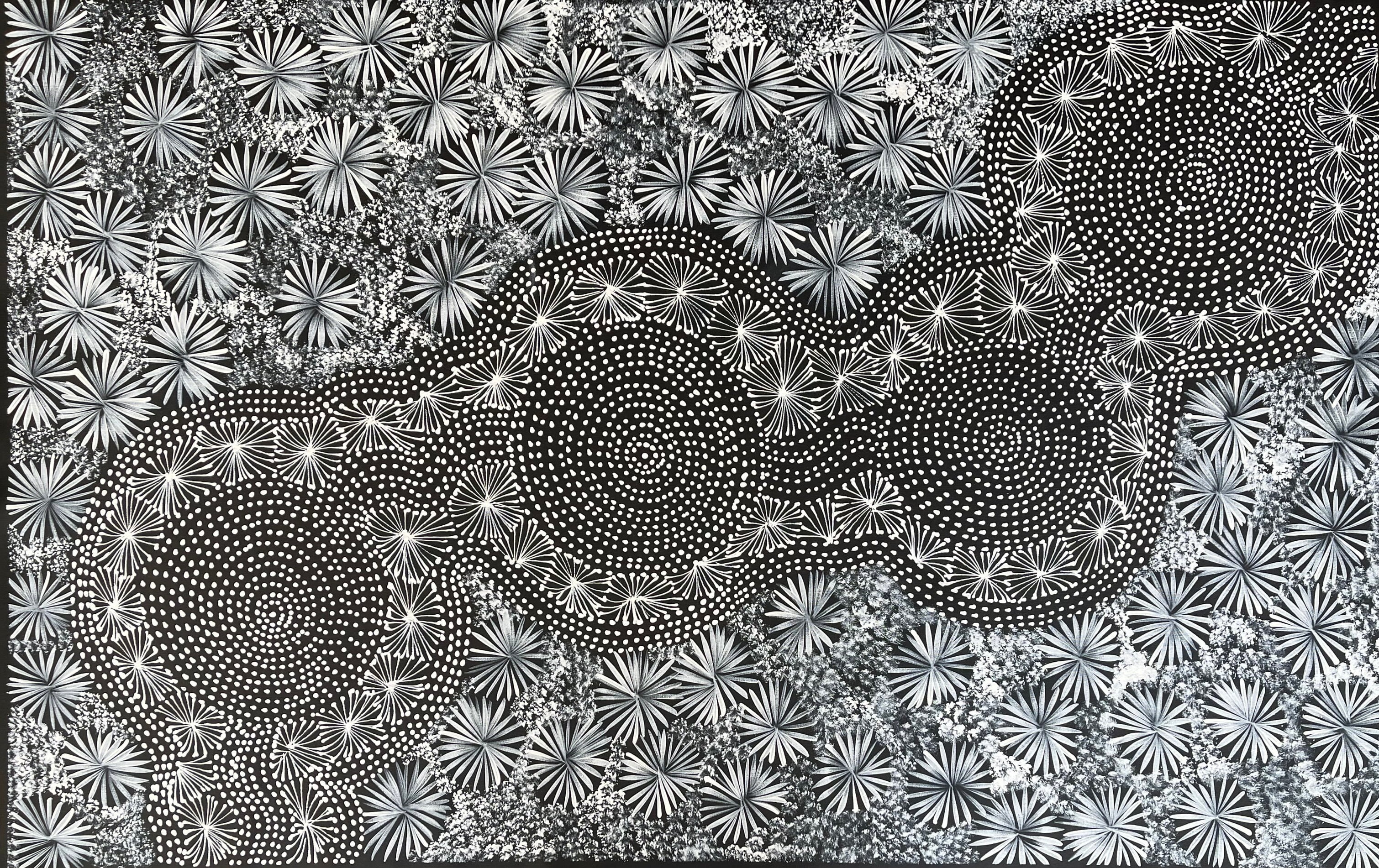 Selina Numina Kamprina - Bush Medicine Leaves with Spinifex Grass - 139x88cm .84-8