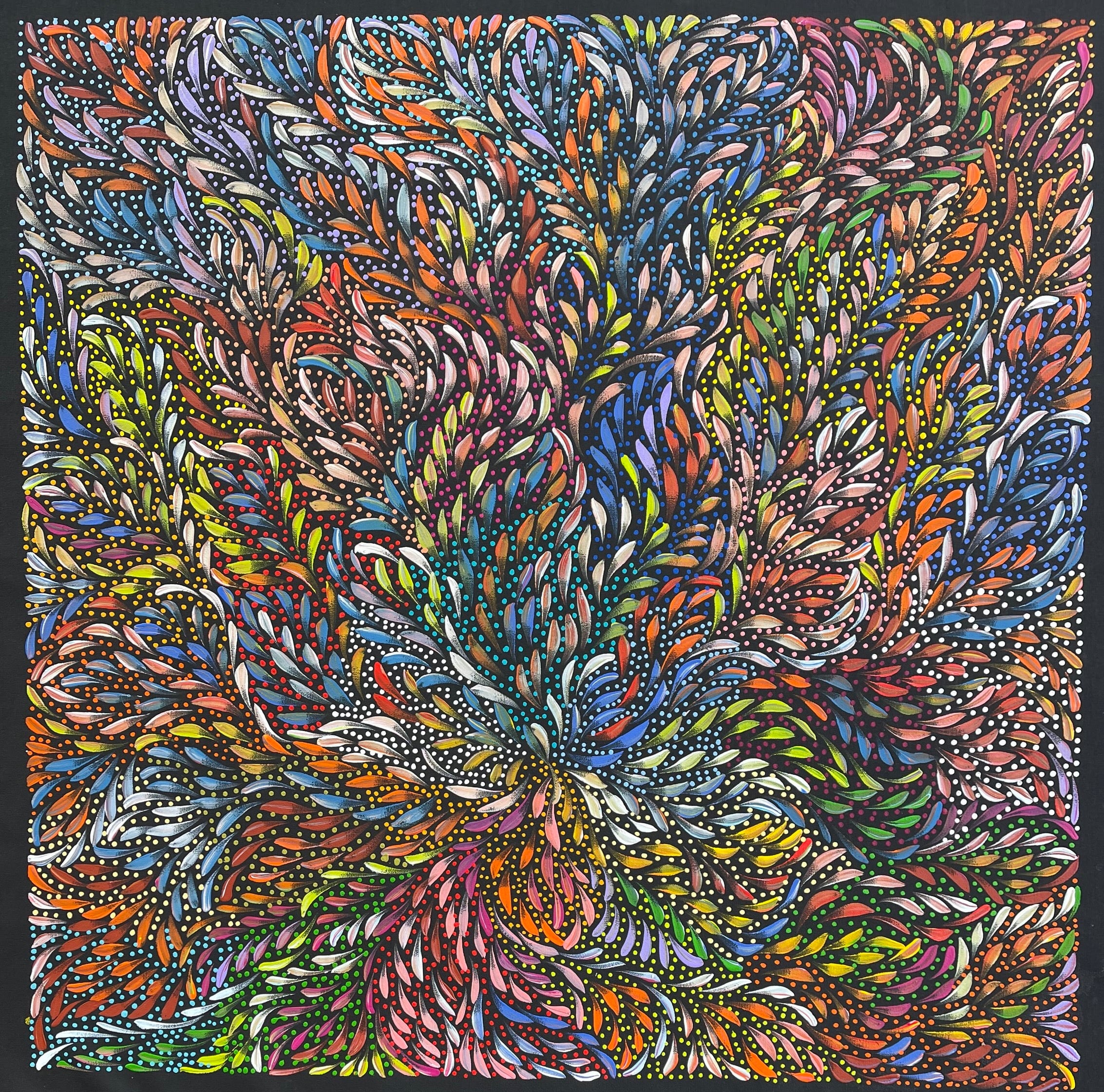 Caroline Numina - Seeded Bush Leaves - 94x94cm .62-4