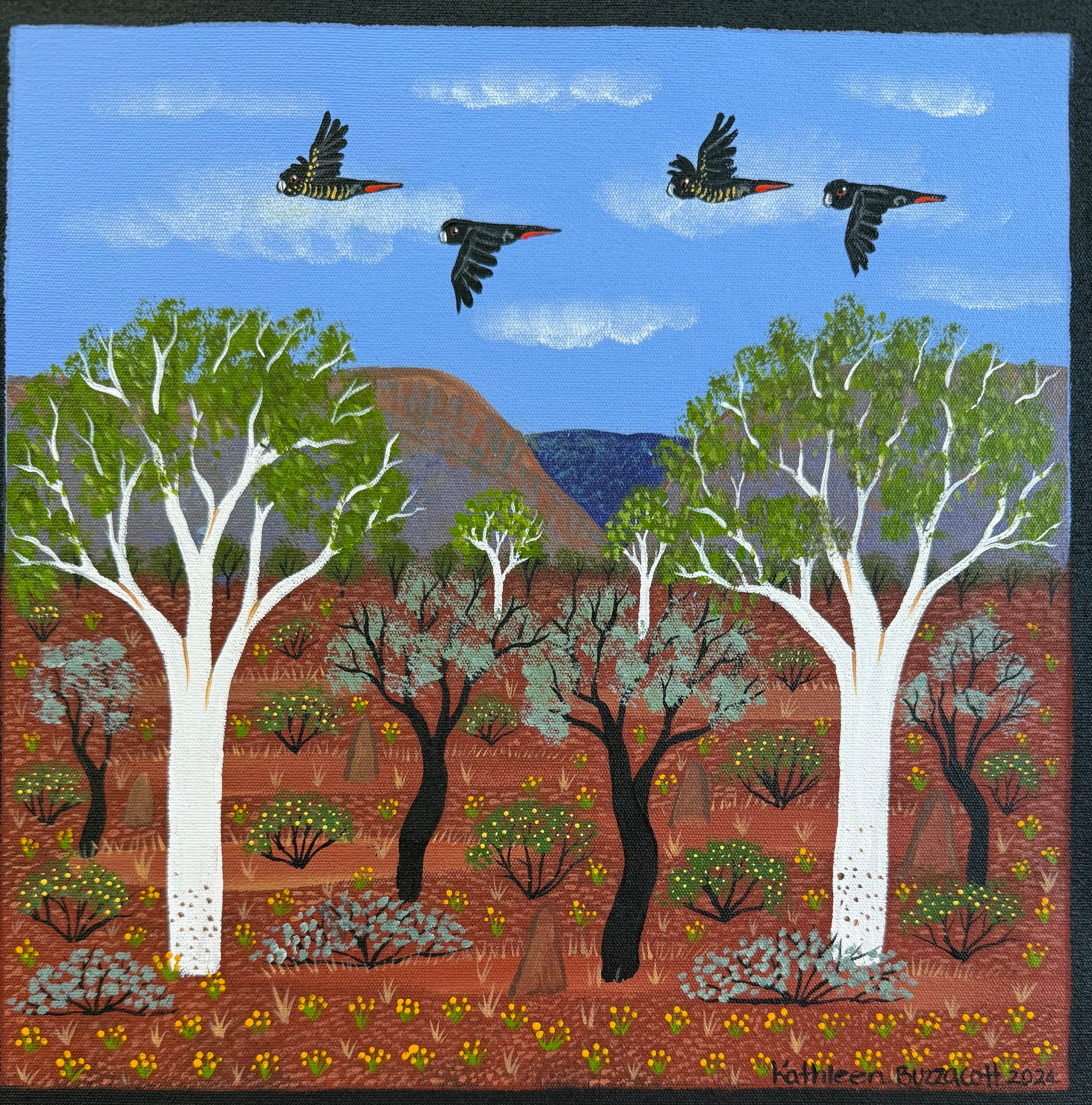 Kathleen Buzzacott - West MacDonnell Ranges, Central Australia - 30x30cm .17-11