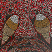 Geraldine Napangardi Granites - Jurlu kuja kalu nyinami Yurntumu-wana (Birds that live around Yuendumu) - 30x30cm Stretched