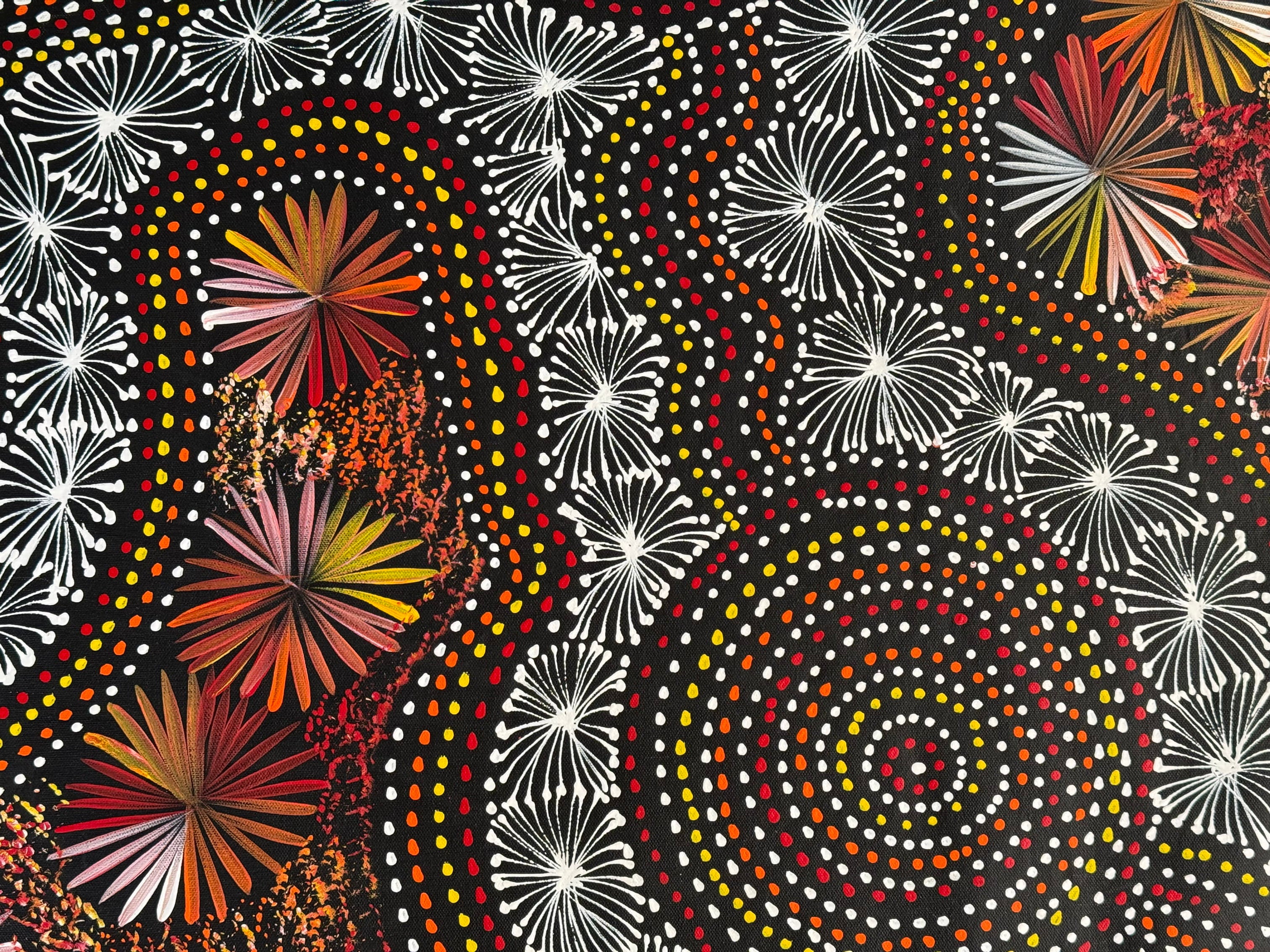 Selina Numina Kamprina - Bush Medicine Leaves with Spinifex Grass - 146x91cm .99-3