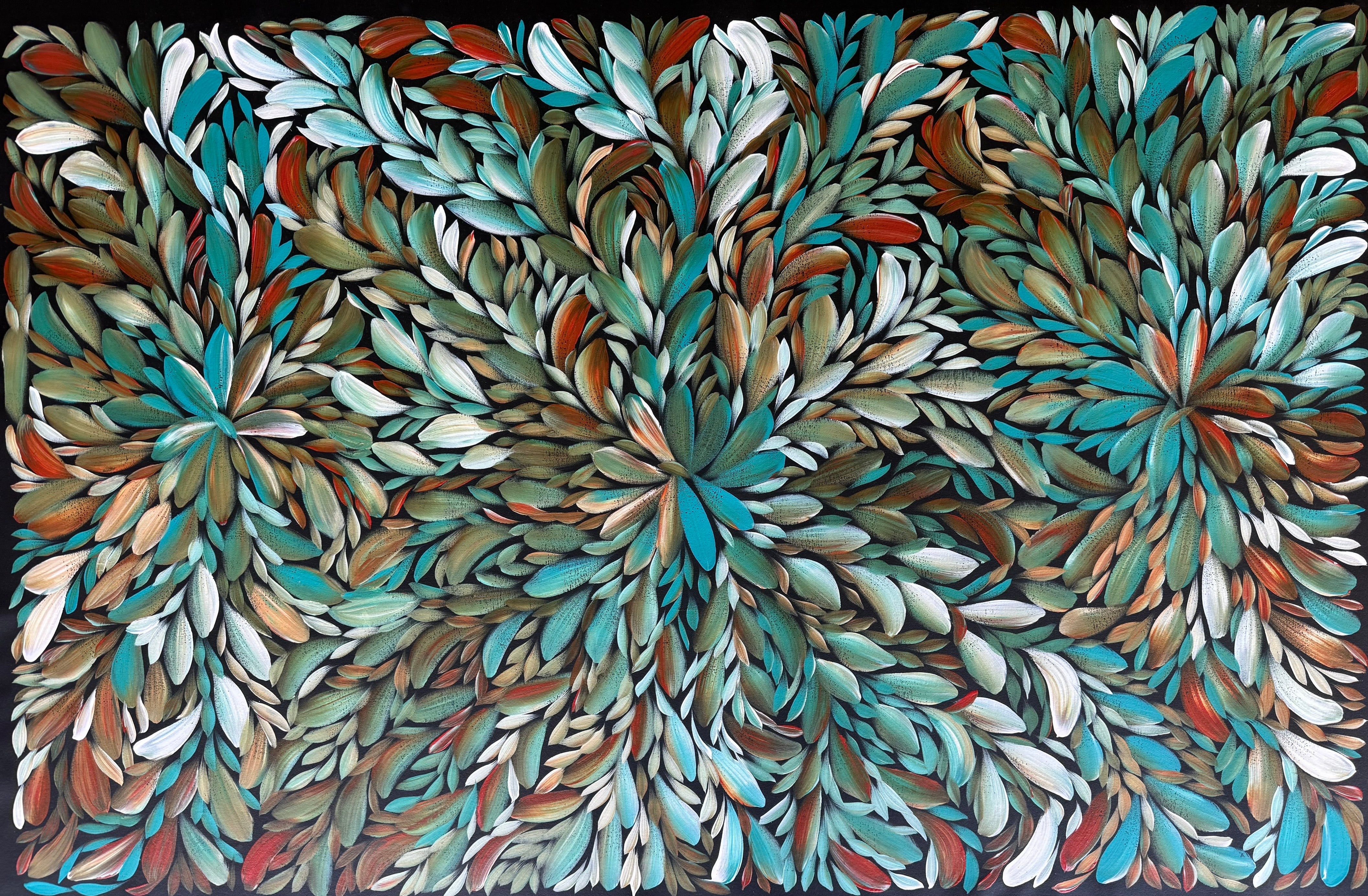 Louise Numina Napananka - Bush Medicine Leaves, Healing Leaves - 139x90cm .21-19